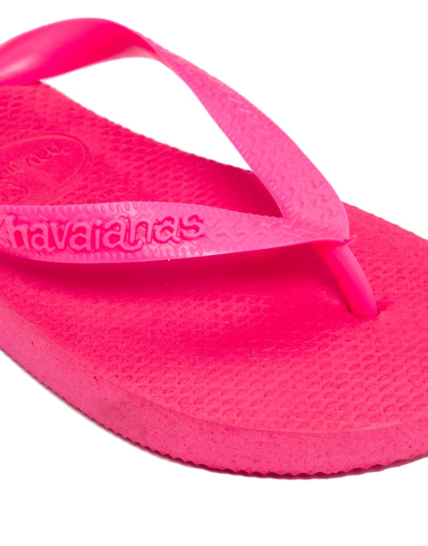 Havaianas Top Pink Neon Flip Flops - Lyst