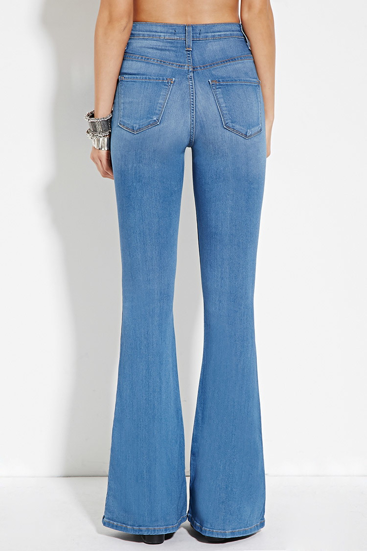 Forever 21 High-waisted Flare Jeans in Denim (Blue) - Lyst