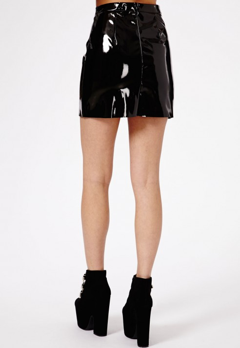 Missguided Nagsia Pvc Mini Skirt In Black - Lyst