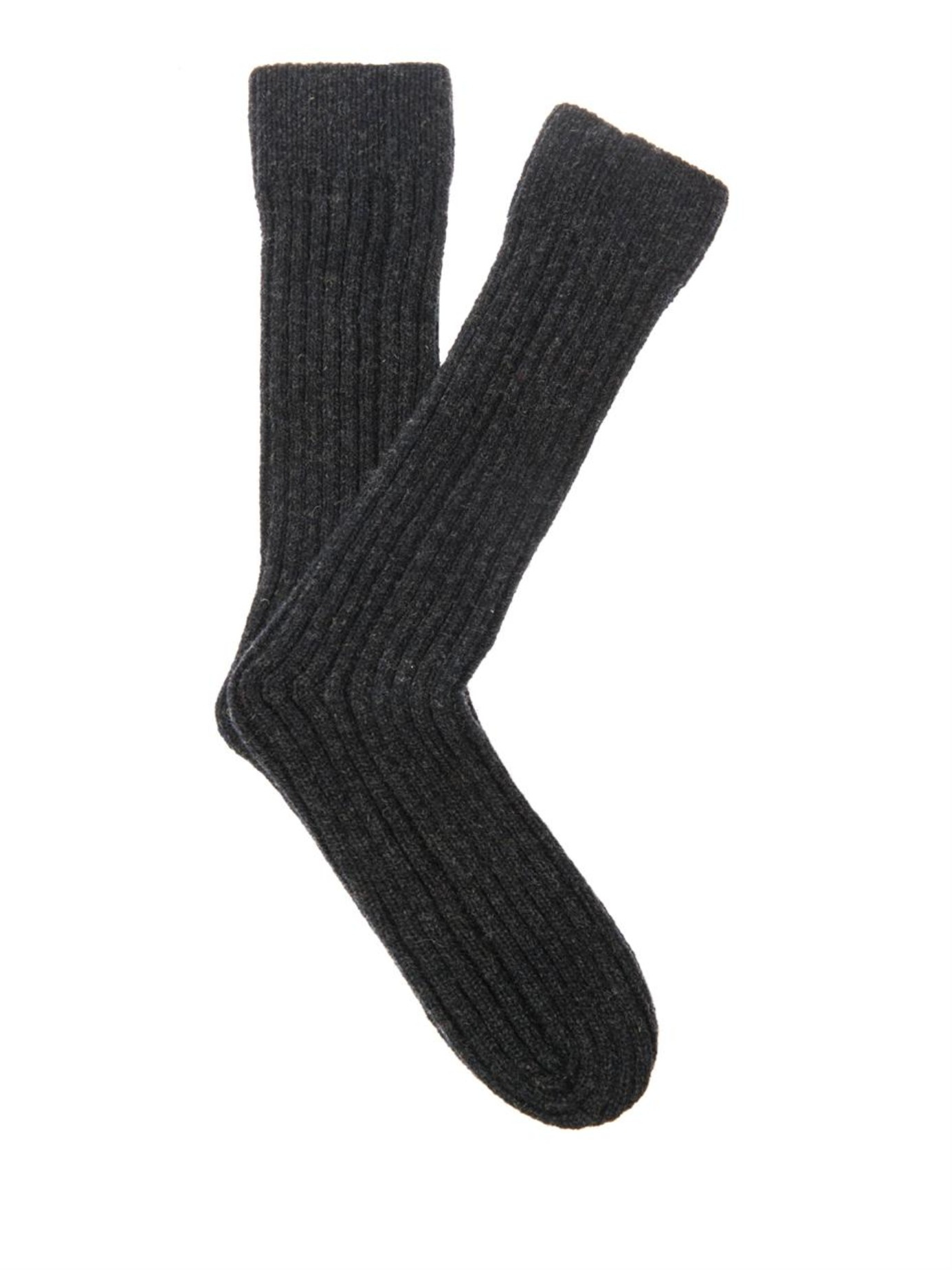 Cerruti 1881 Runway Chunky-knit Wool Socks in Charcoal ...