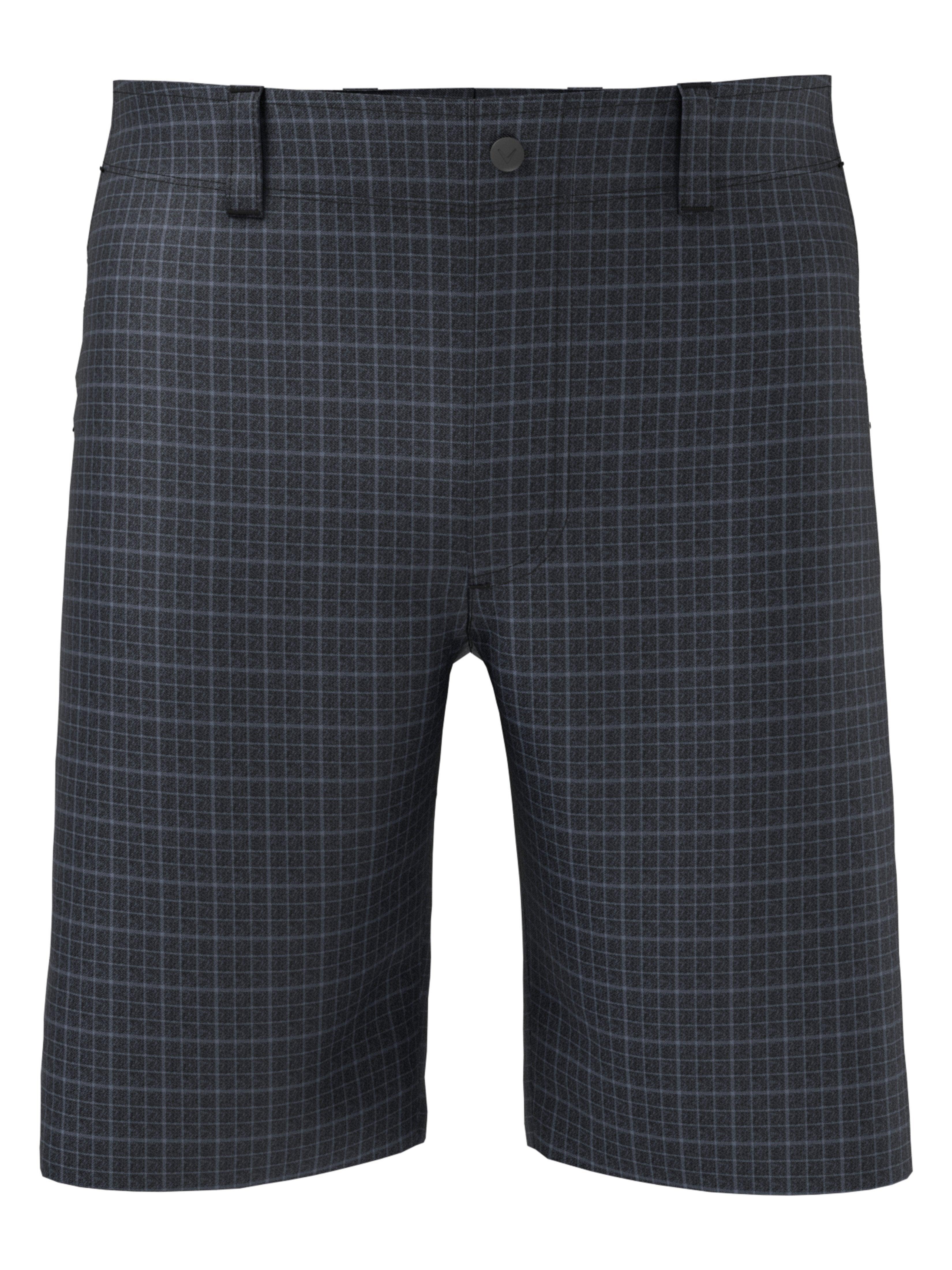 Stretch Plaid Short in Black for Men 