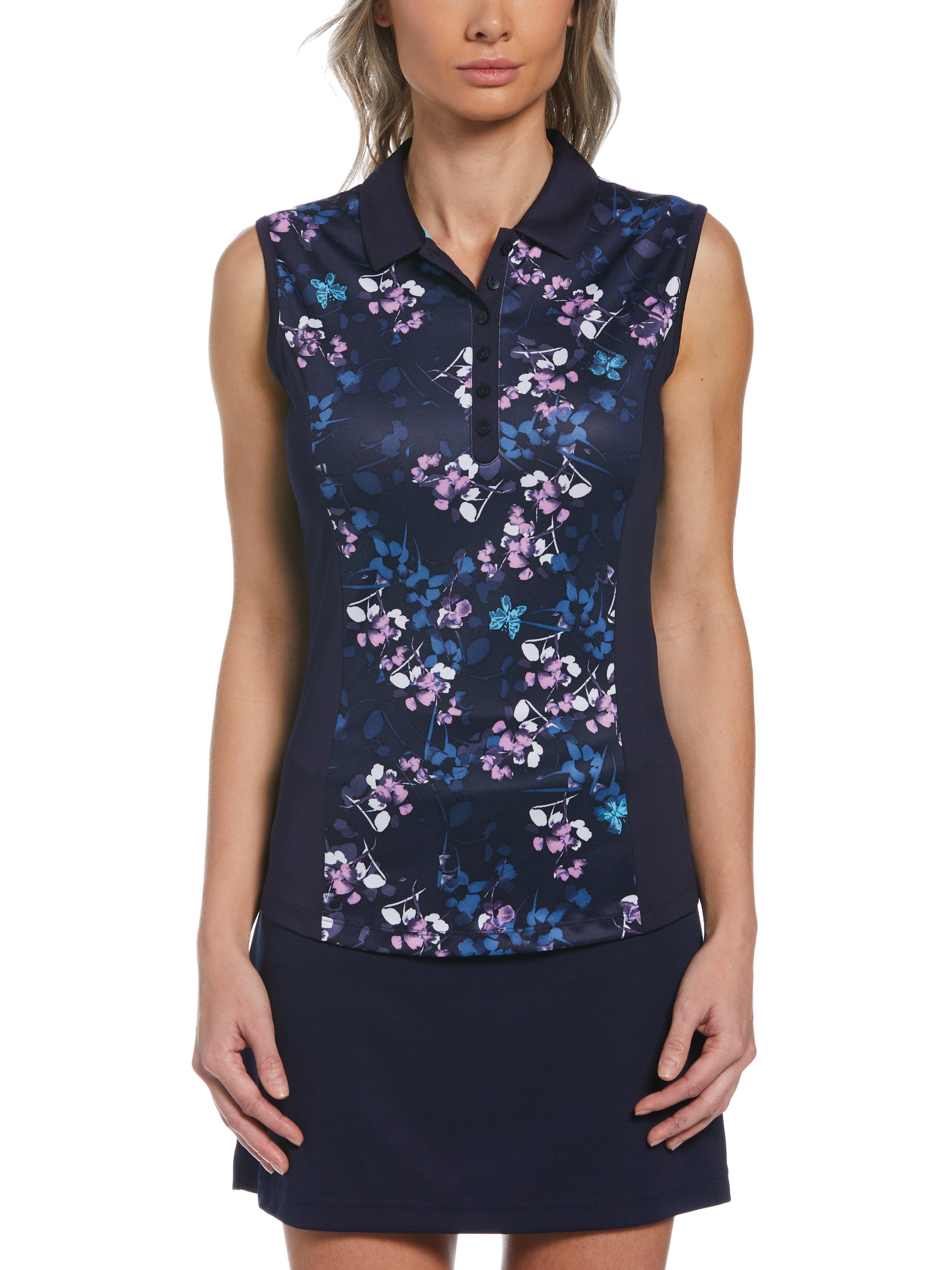 Callaway Apparel Butterfly Floral Printed Golf Polo in Blue Lyst
