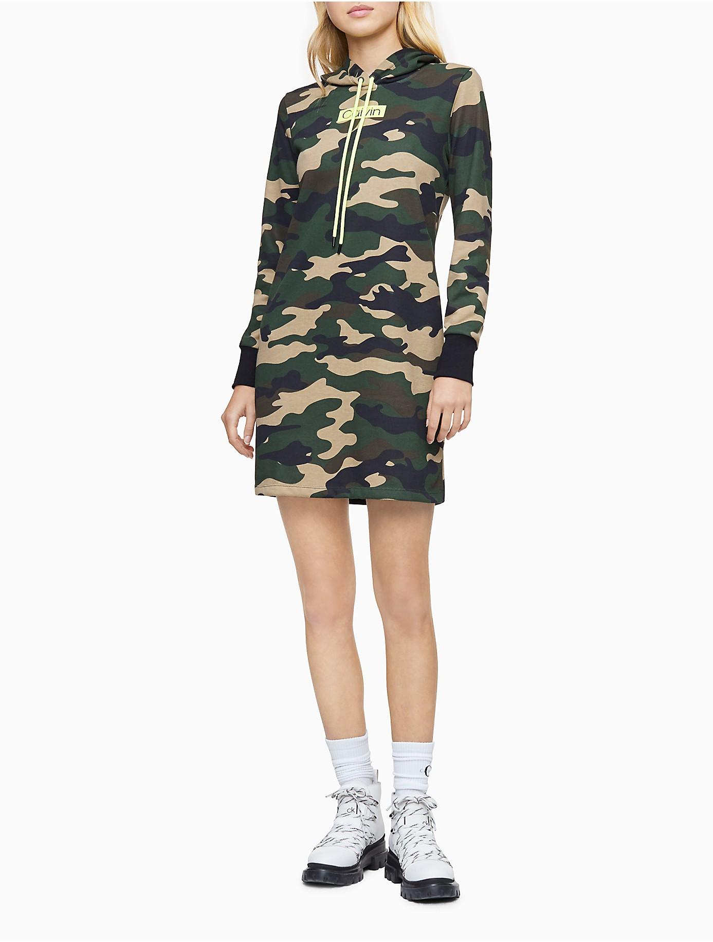 camo sweater dress