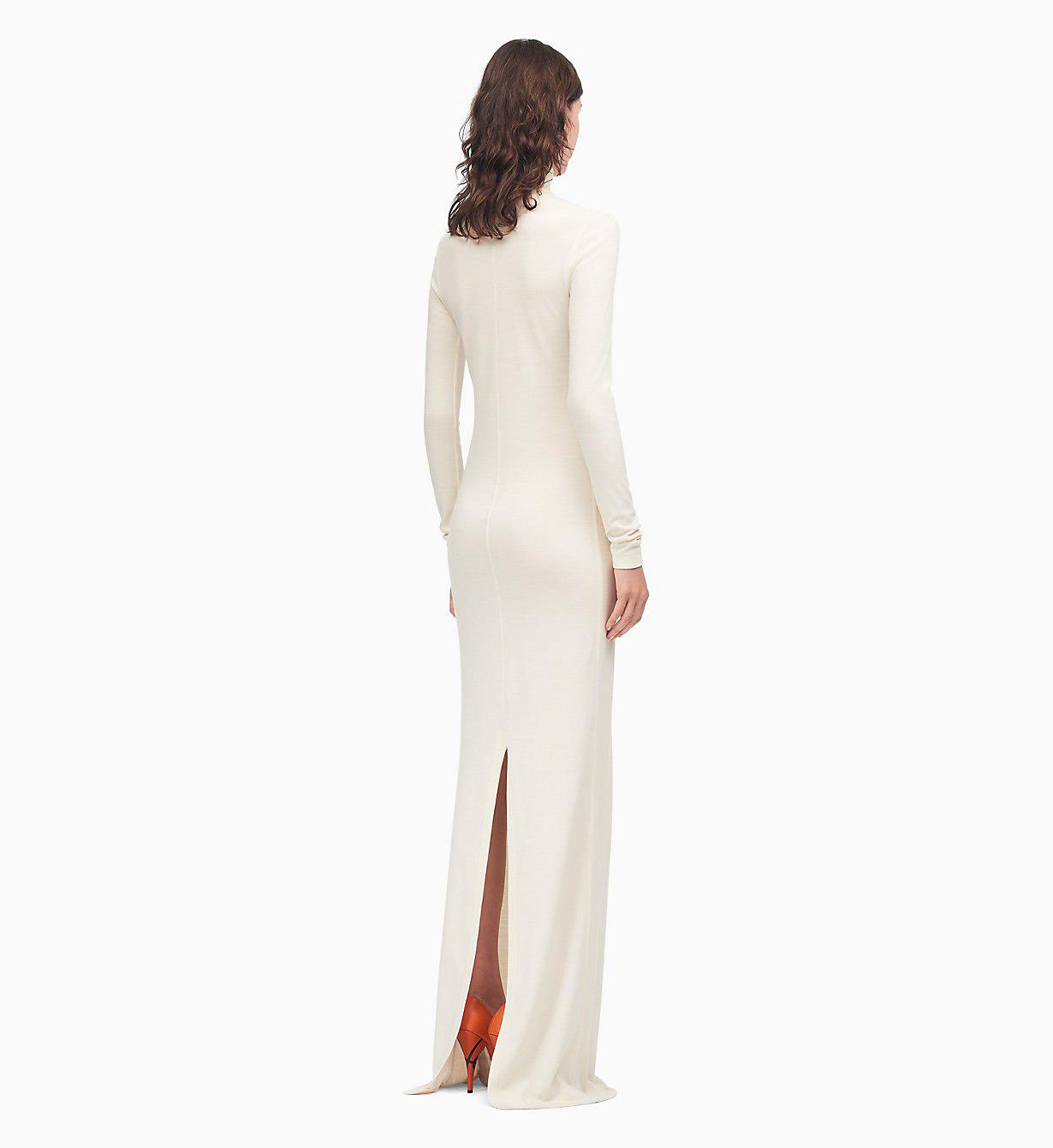 calvin klein white turtleneck dress