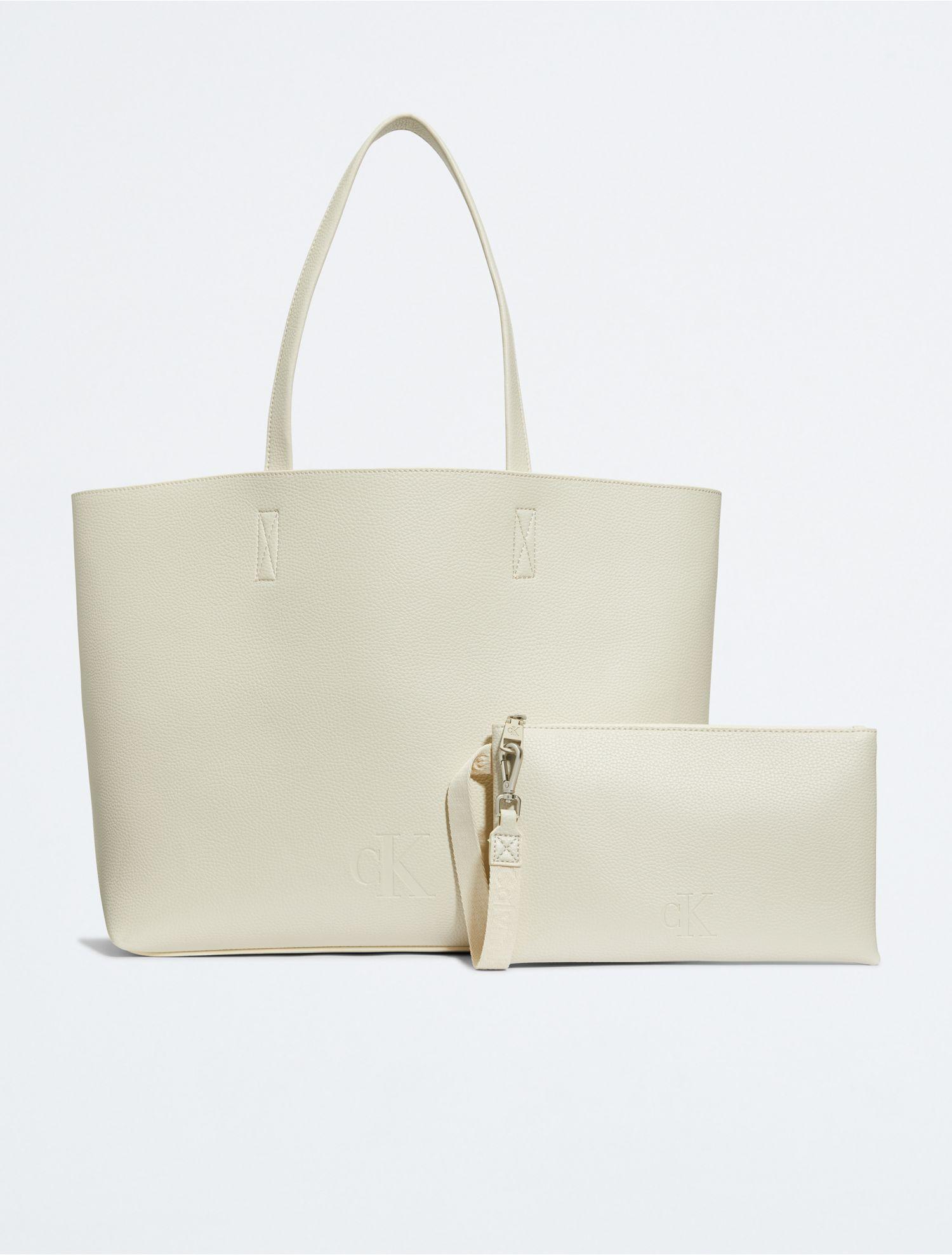 Calvin klein best sale white tote bag