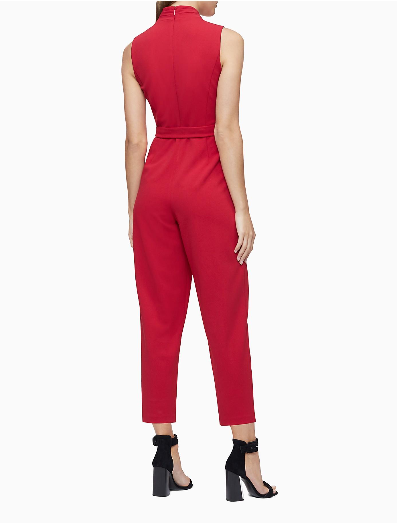 calvin klein mock neck jumpsuit