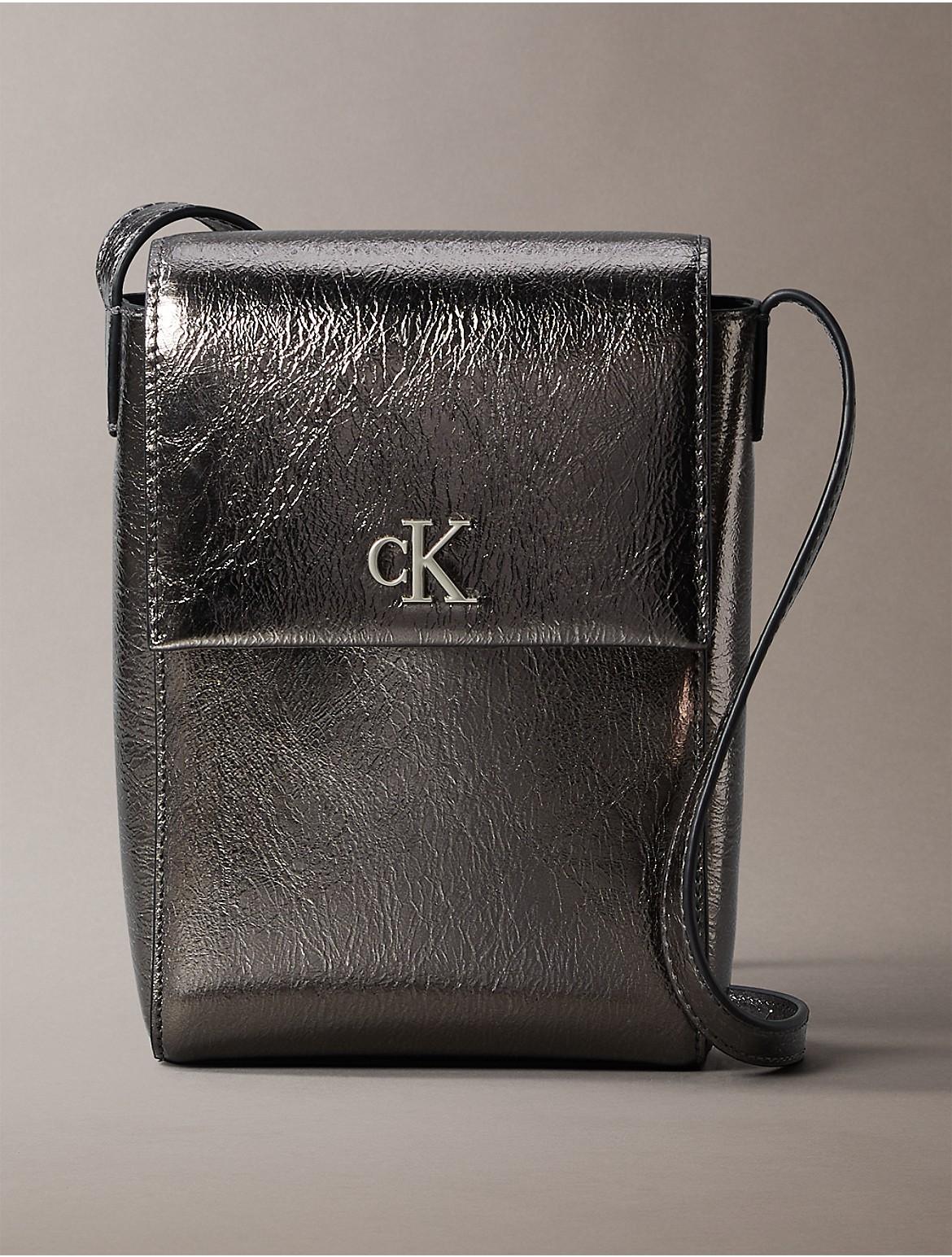 Calvin Klein Minimal Monogram Reflective Phone Crossbody Bag