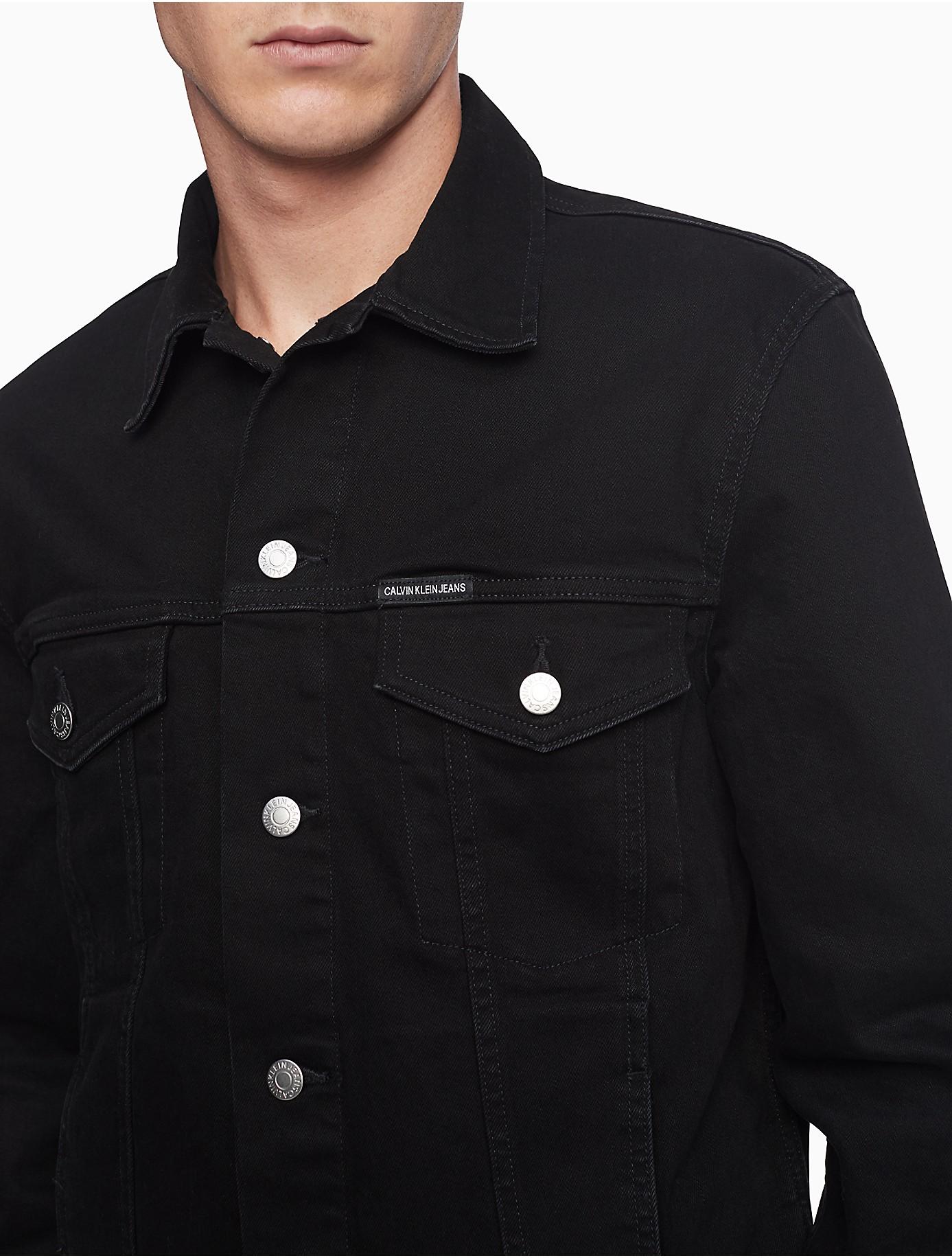 calvin klein mens black denim jacket