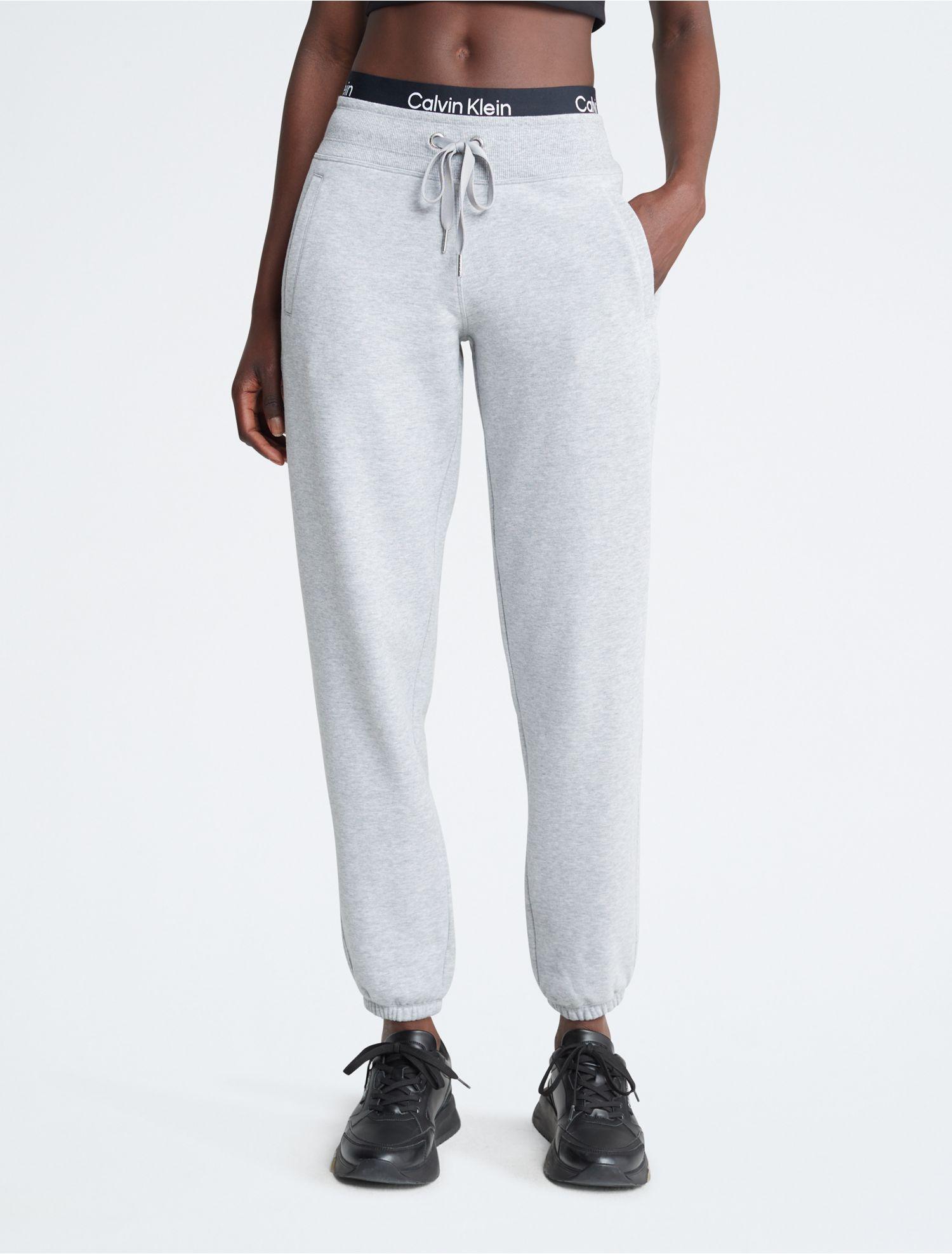 Calvin Klein Performance Logo Tape Fleece Sweatpants in White | Lyst