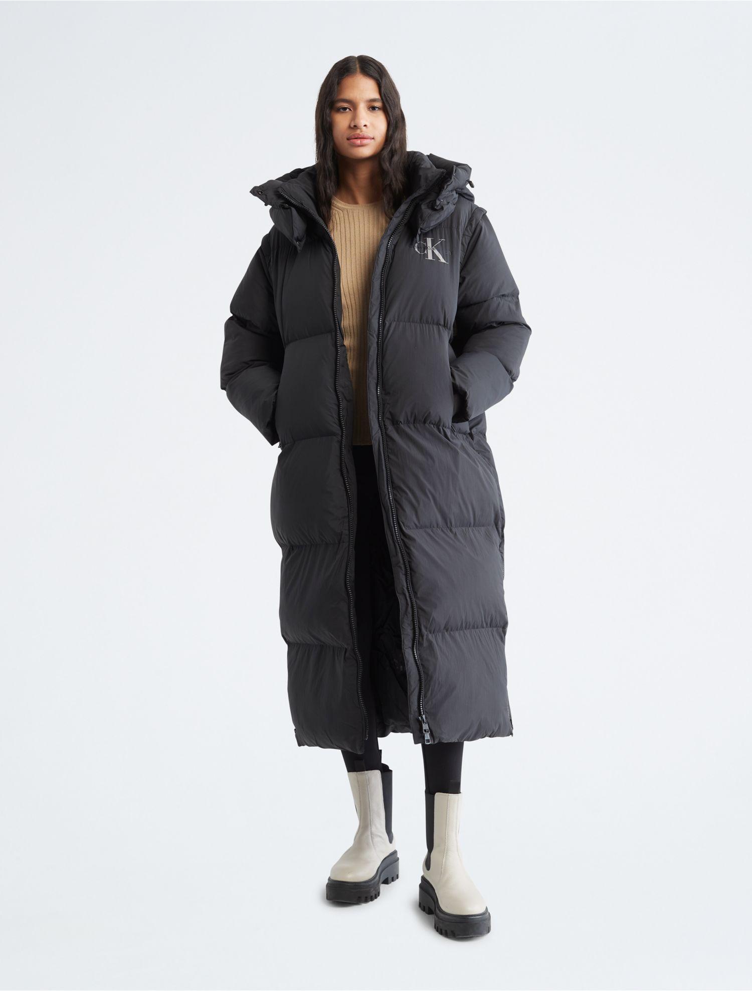 Forbandet Smidighed shuttle Calvin Klein Convertible Long Puffer Jacket in Black | Lyst