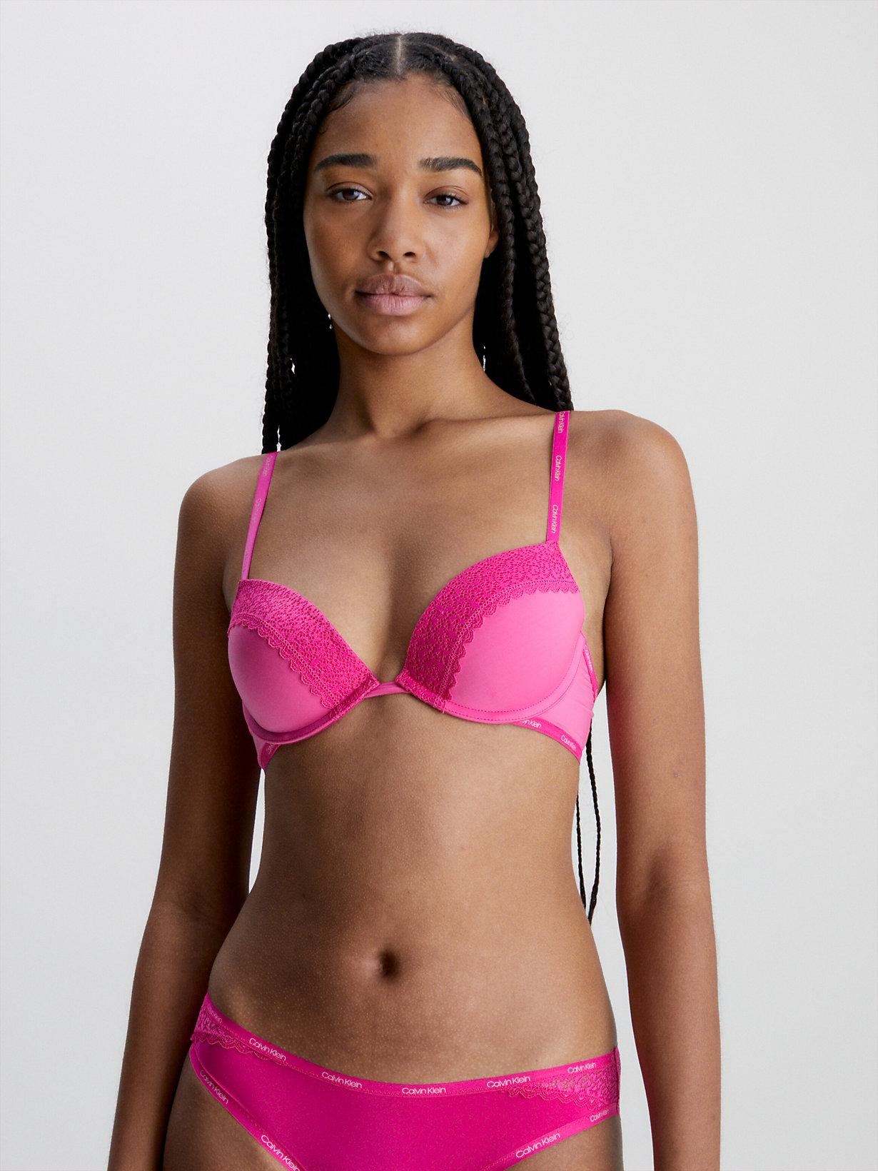 Calvin Klein Plunge Push-up Bra - Flirty in Pink | Lyst UK