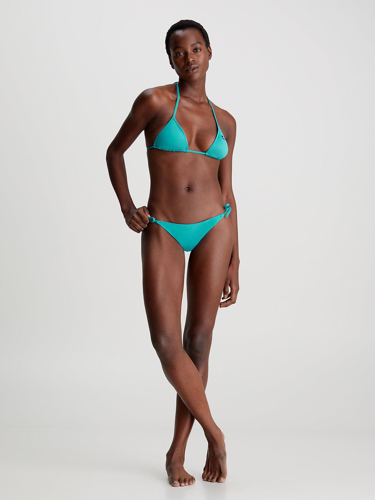 Calvin Klein Triangle Bikini Top in Blue Lyst UK