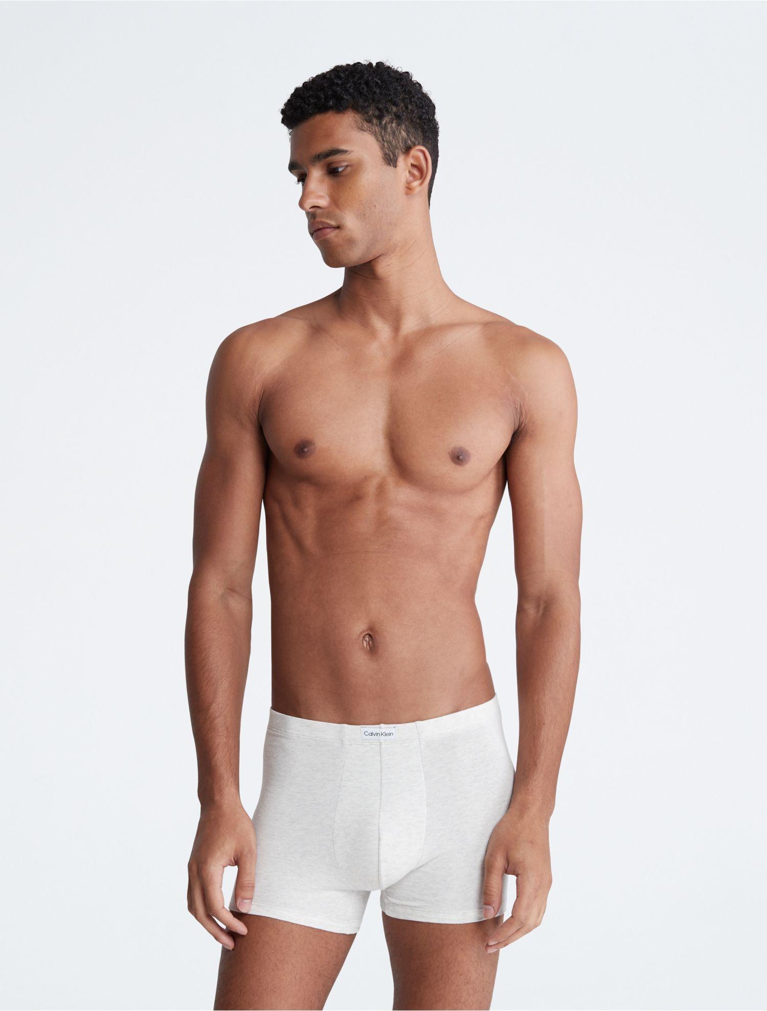 Calvin Klein Pure Cotton Stretch Blend 3-pack Trunk in White for Men | Lyst
