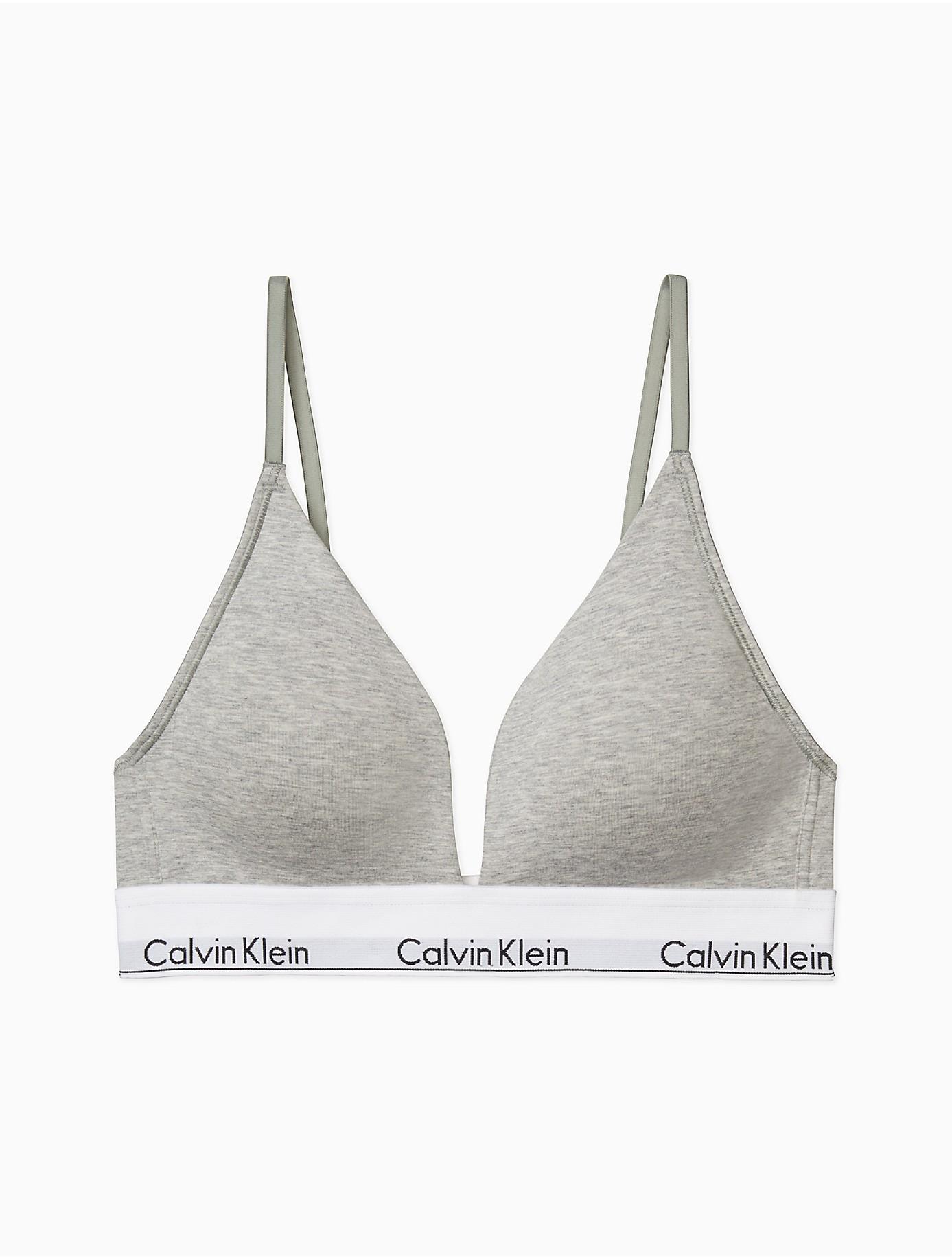 Calvin Klein Modern Cotton Lightly Lined Triangle Bralette in Heather Grey (Gray) Lyst