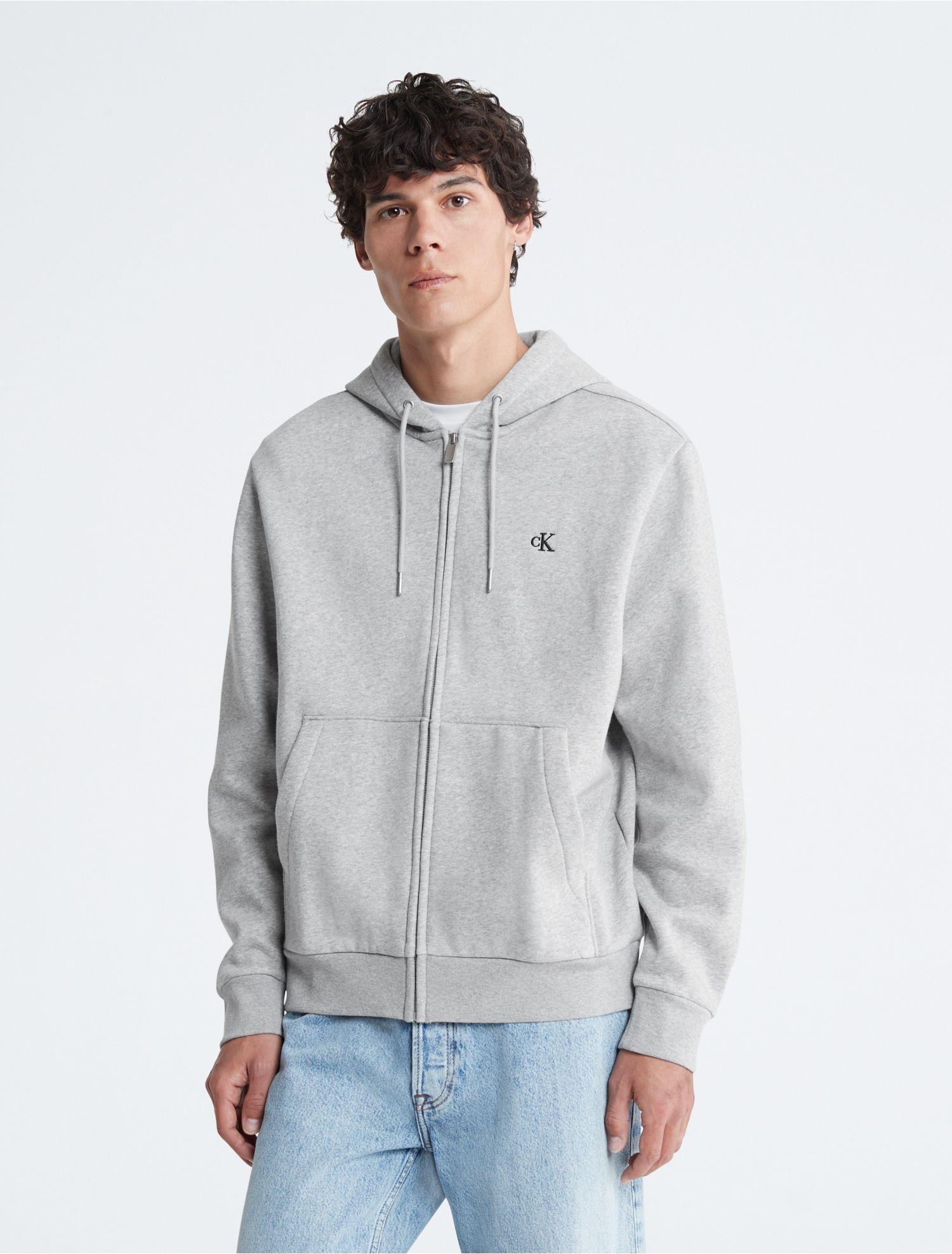 Archive Monogram Fleece Hoodie, grey