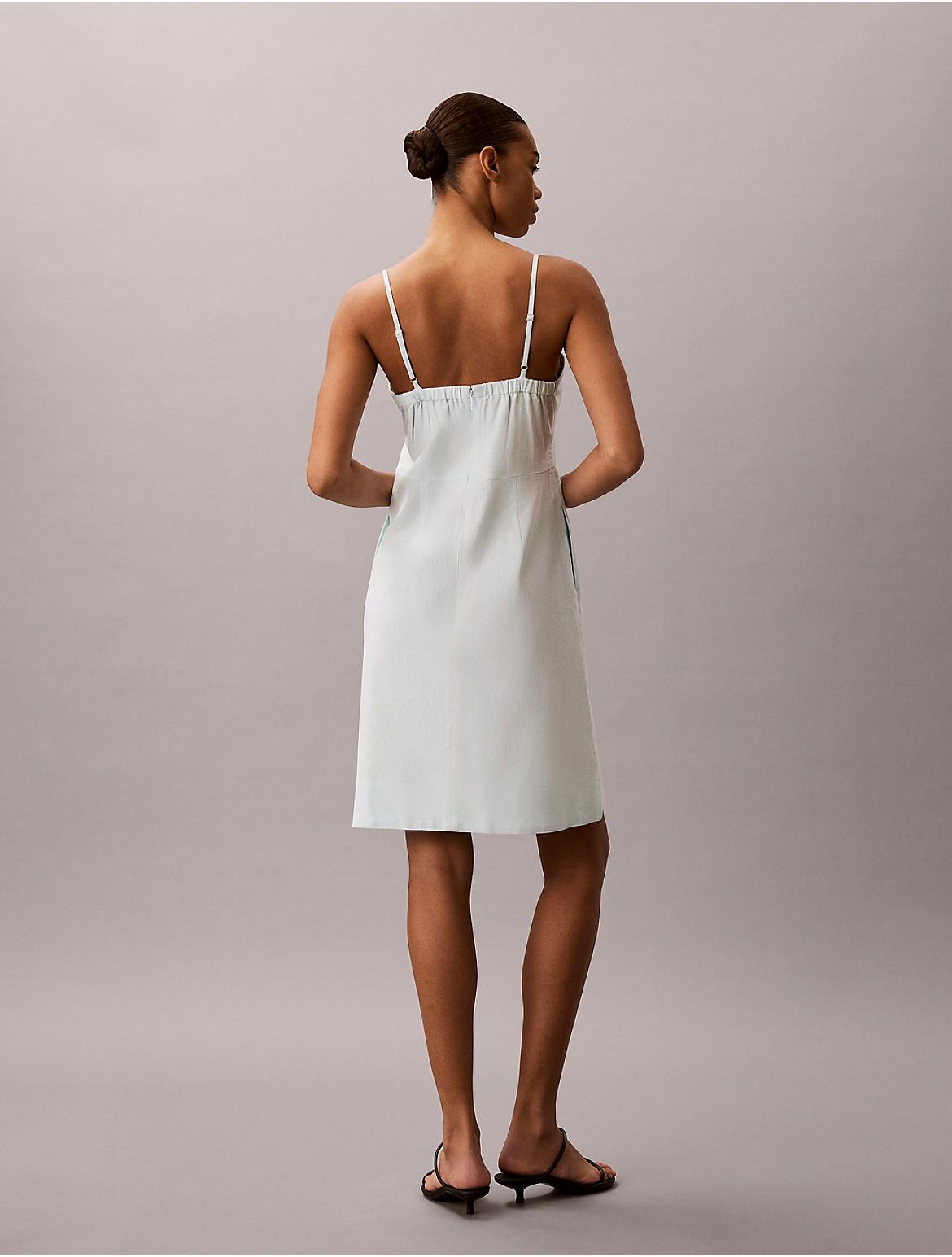 Calvin Klein Calvin Klein Linen Blend Mini Sheath Dress in White | Lyst