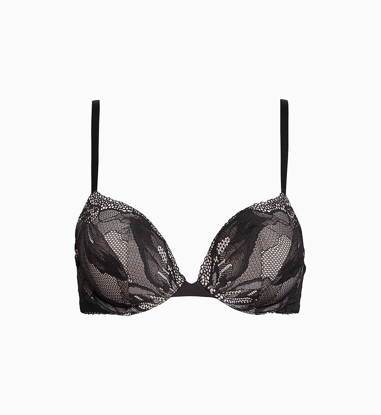 Calvin Klein Lace Plunge Push Up Bra Ck Black Lyst