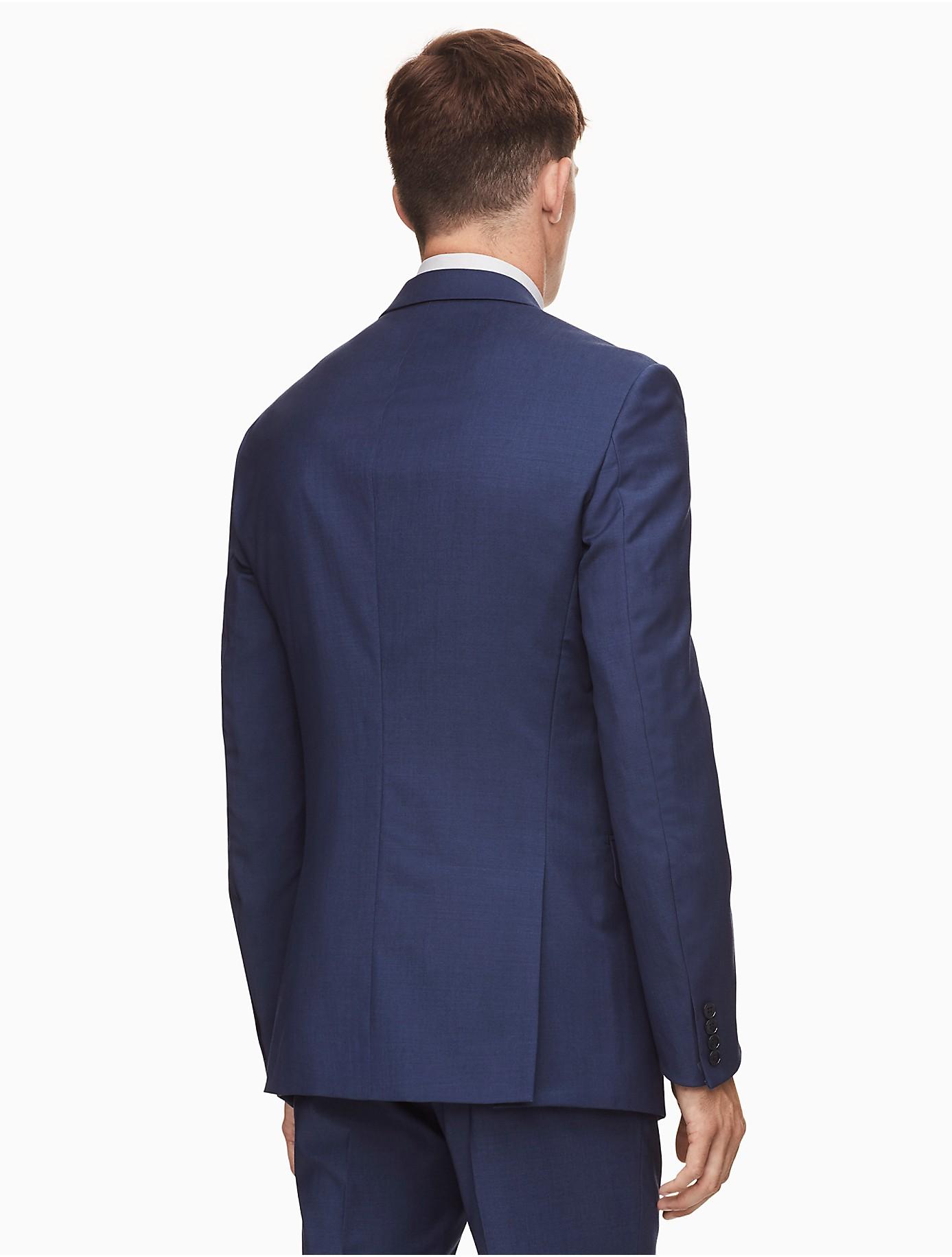 Calvin Klein Wool Slim Fit Blue Suit Jacket for Men - Lyst