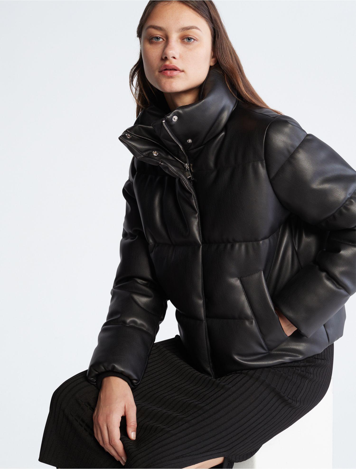 Ck faux leather jacket deals