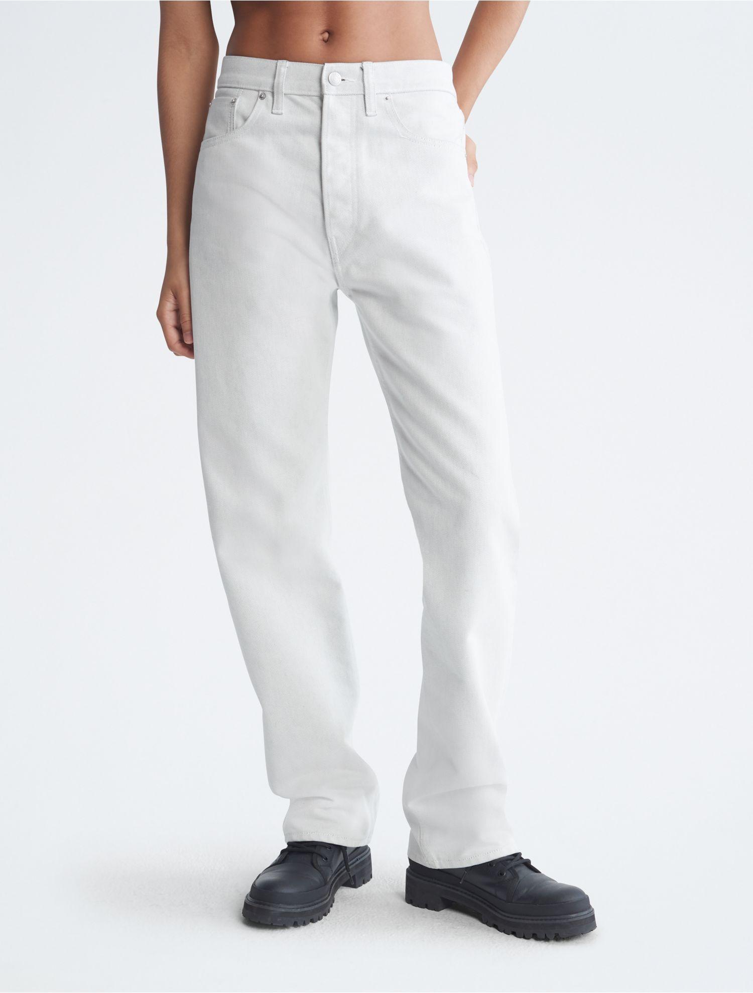 Calvin Klein Standards Straight Fit Recycled Bottle Jeans in White Lyst