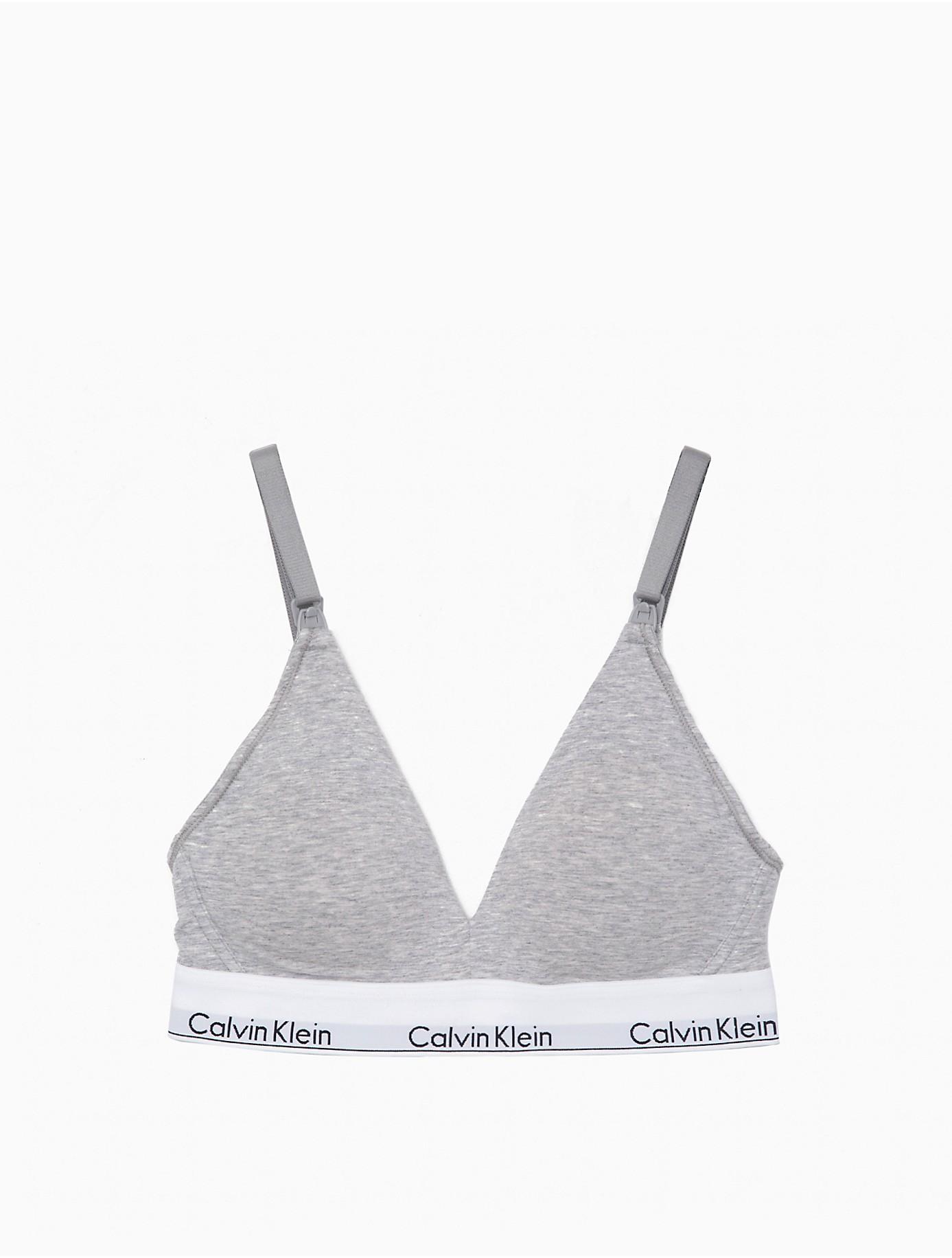Calvin Klein Modern Cotton Lightly Lined Nursing Bralette in Gray Lyst