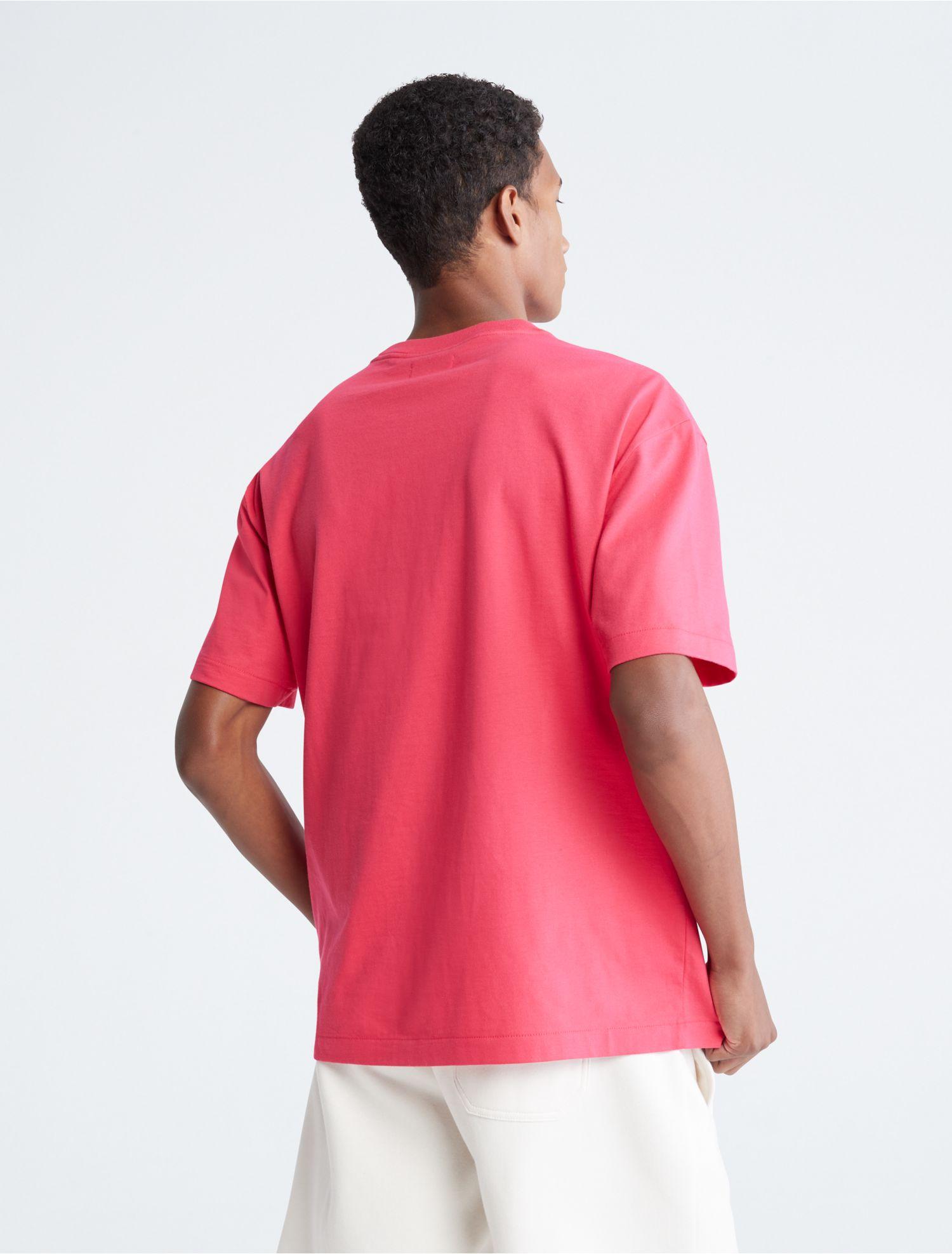 Calvin Klein Relaxed Fit Standard Logo Crewneck T-shirt in Pink for Men |  Lyst