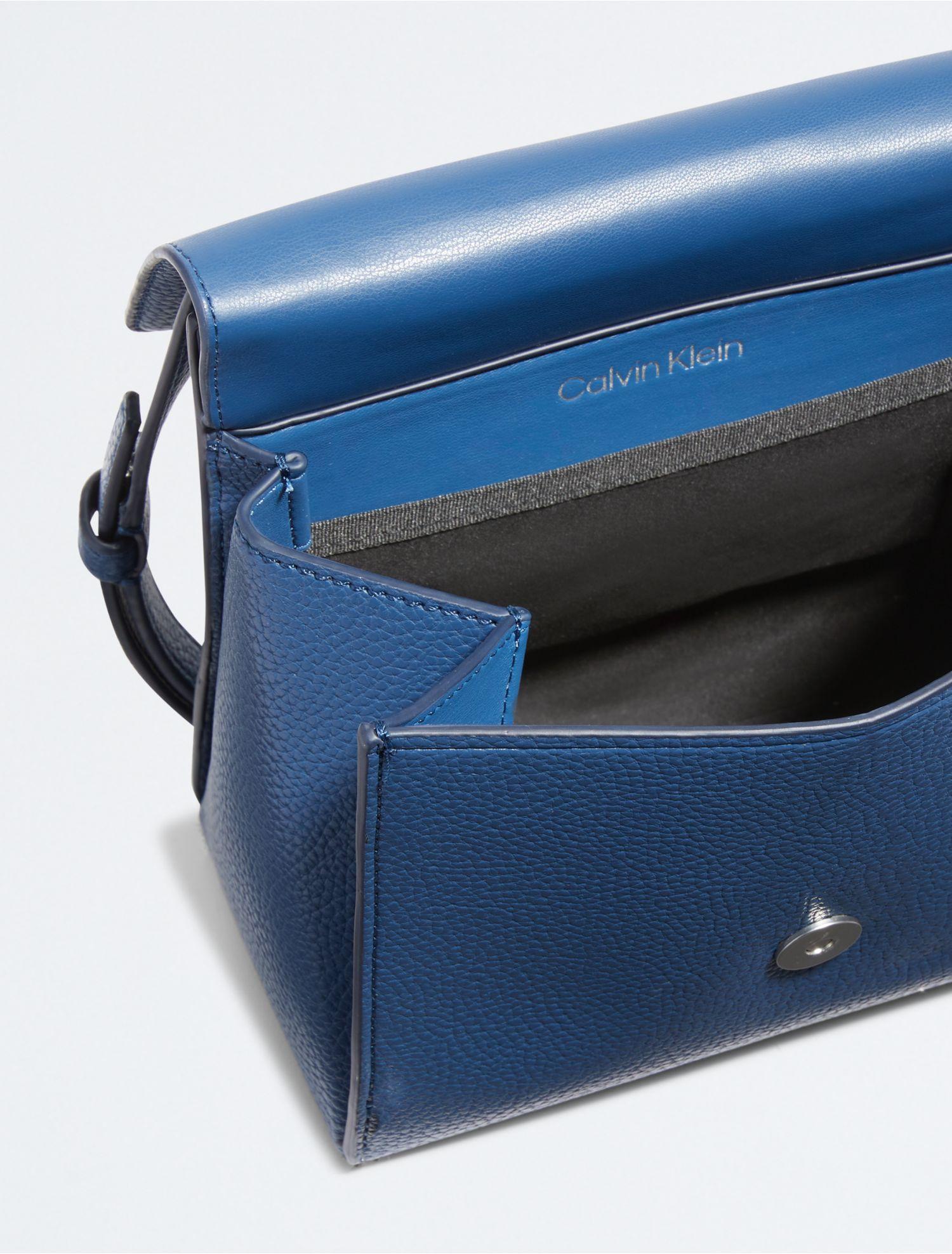 Calvin Klein Archive Small Square Flap Crossbody Bag in Blue | Lyst