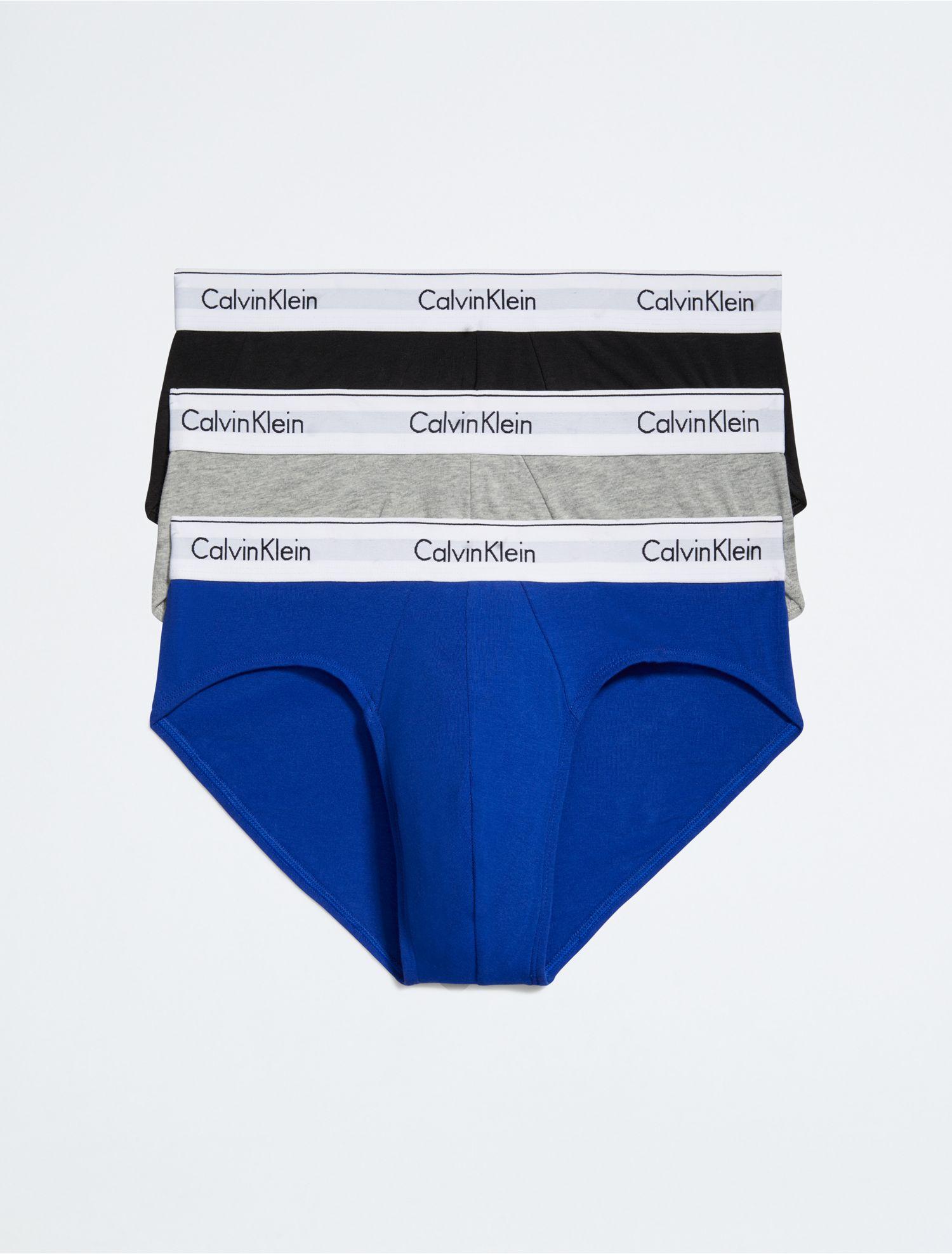 Calvin Klein Modern Cotton Stretch 3 Pack Hip Brief in Blue for Men | Lyst