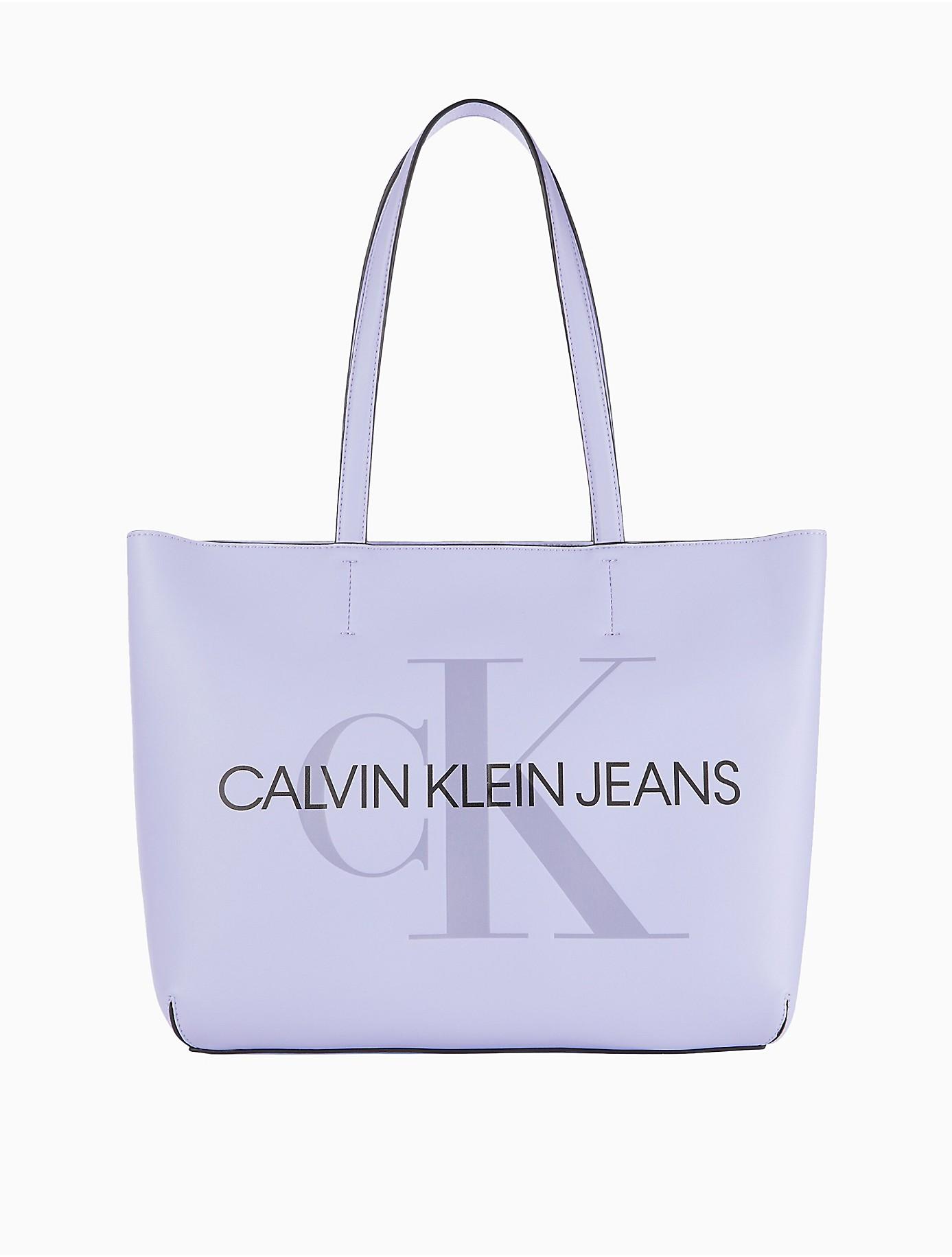 Calvin Klein Monogram Logo Shopper Tote Bag in Purple | Lyst