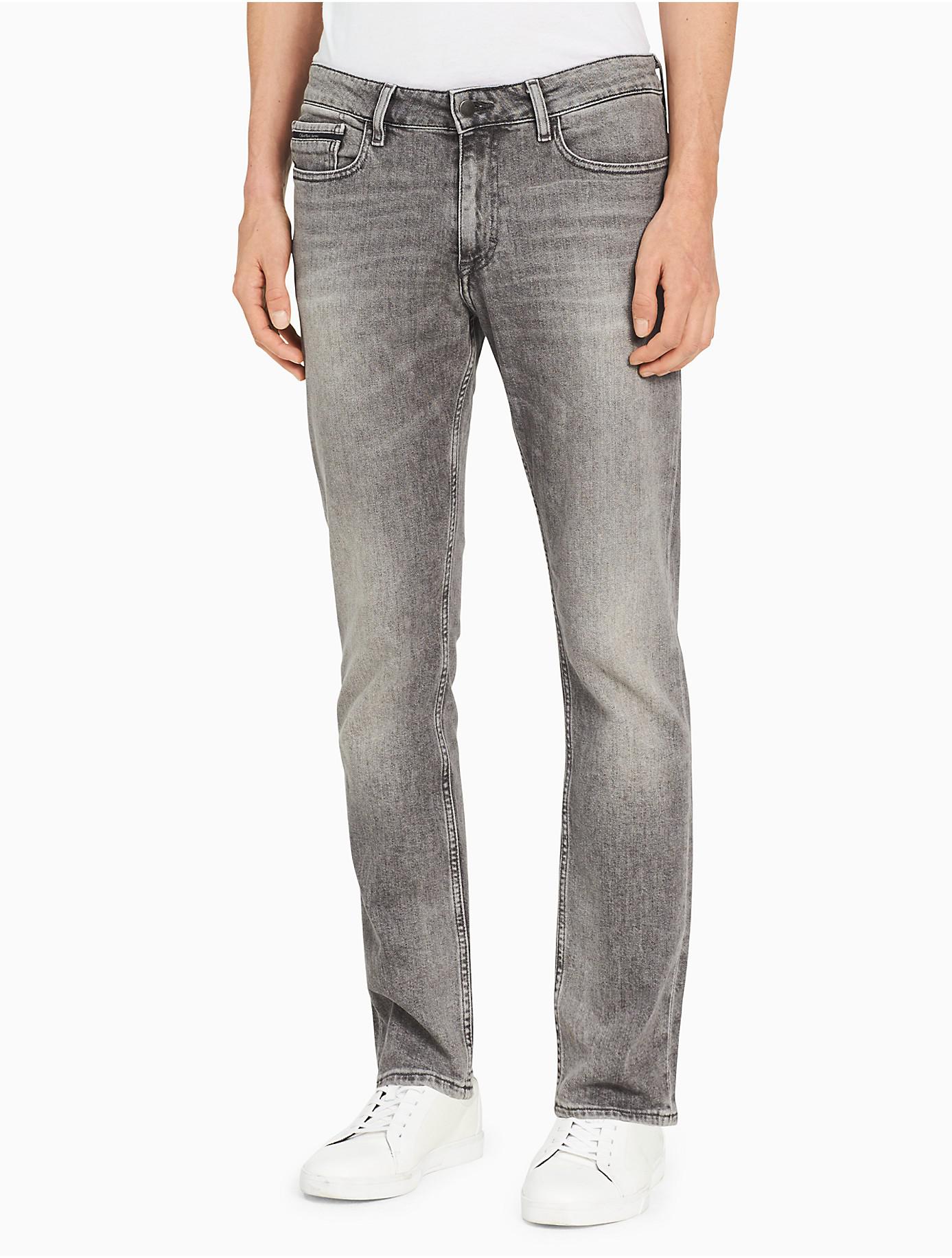Calvin Klein Slim Straight Faded Grey Jeans in Gray for Men | Lyst