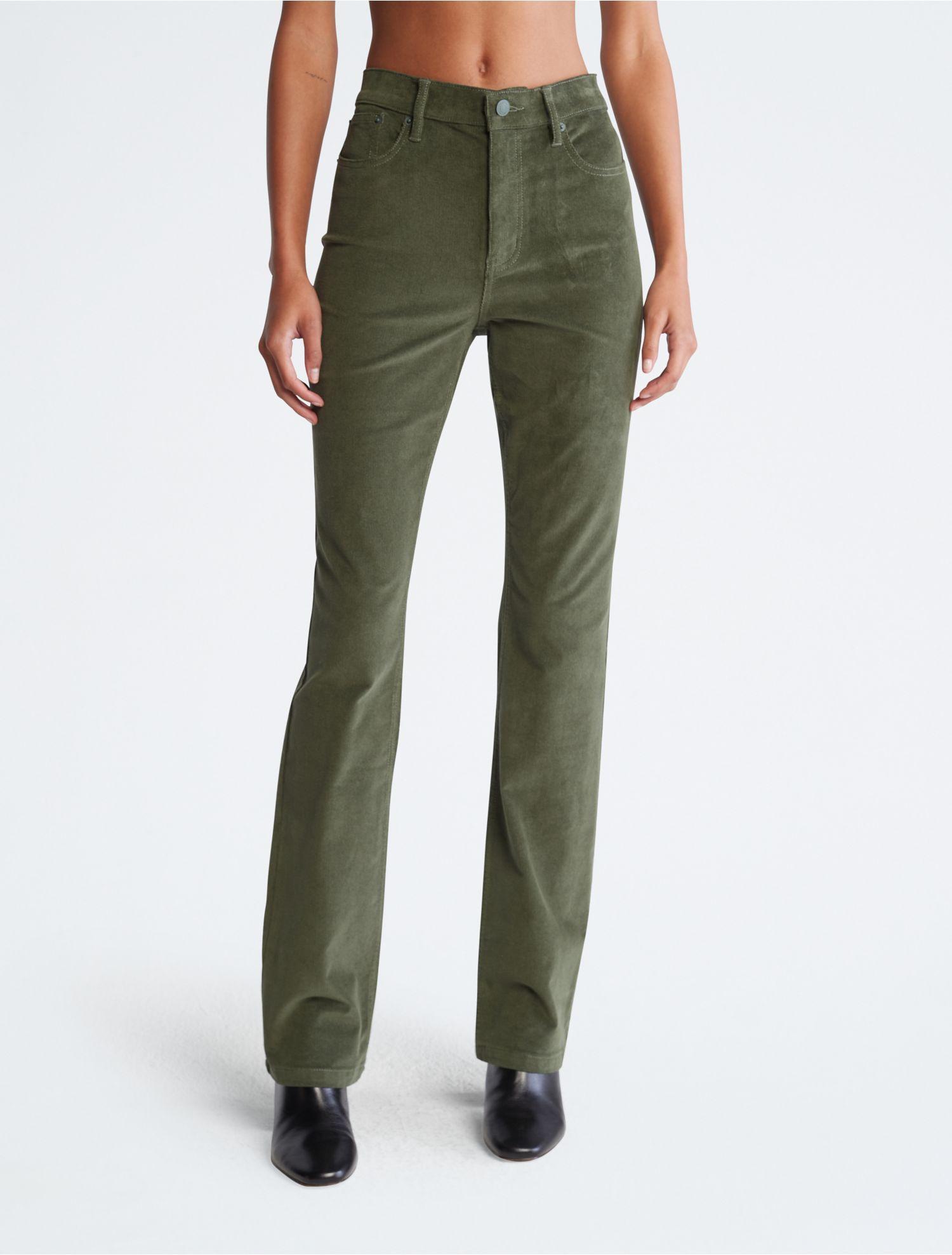 Calvin Klein High Rise Slim Bootcut Jeans in Green | Lyst