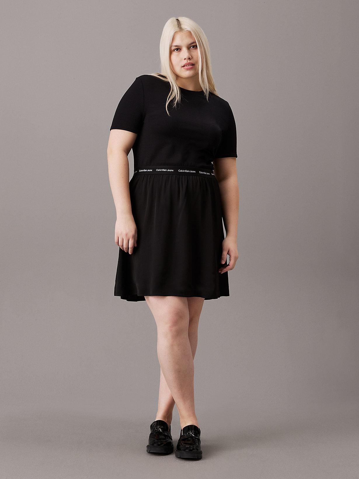 Calvin Klein Plus Size Logo Tape Dress in Black Lyst UK
