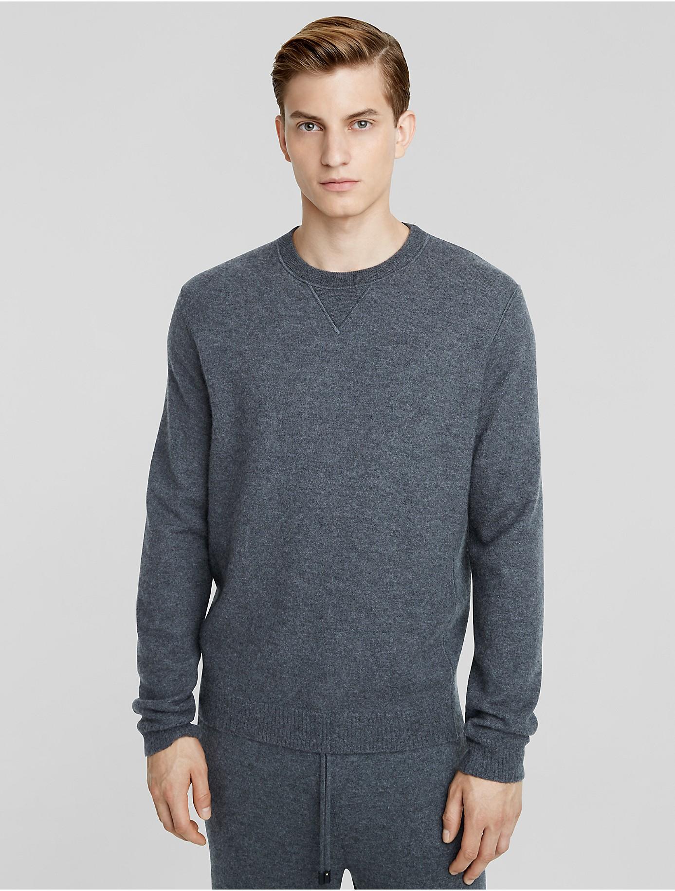 Lyst - Calvin klein Collection Boiled Cashmere Sweatshirt in Gray for Men