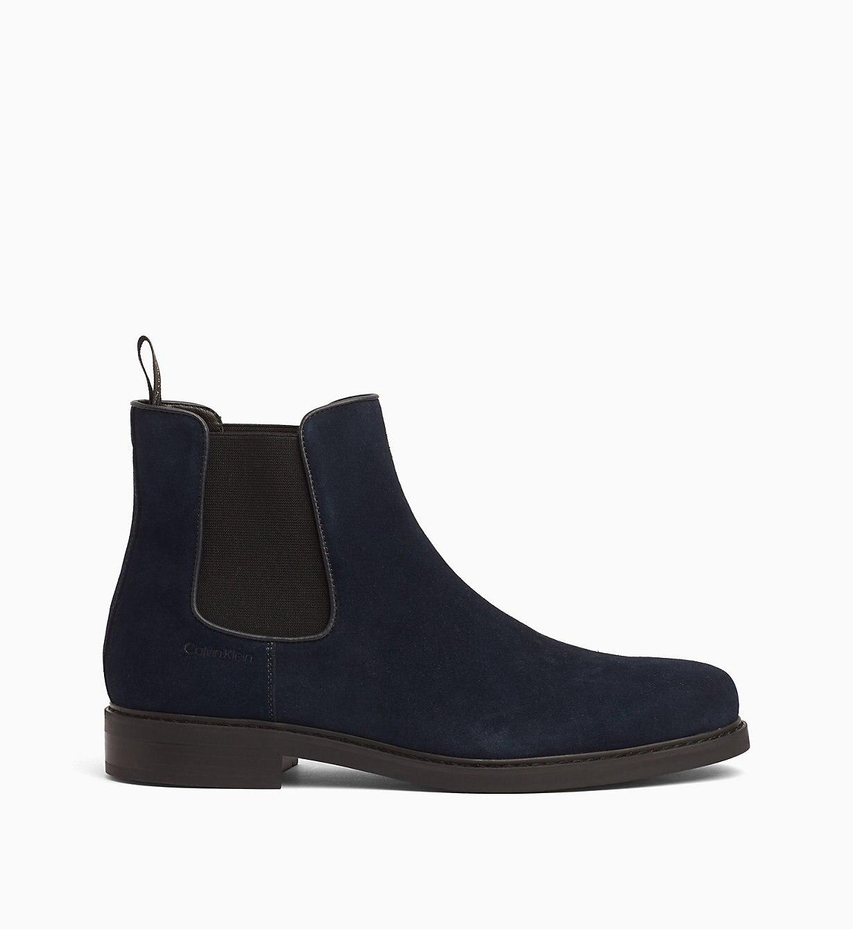 Calvin Klein Suede Chelsea Boots in Blue for Men - Lyst