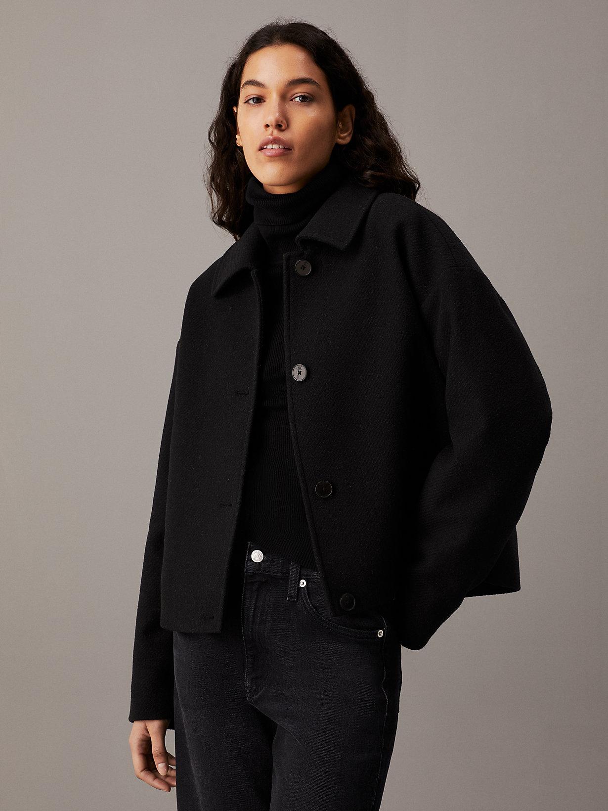 Calvin Klein Womens Short Wool Coat Calvin Klein Short Wool Blend 