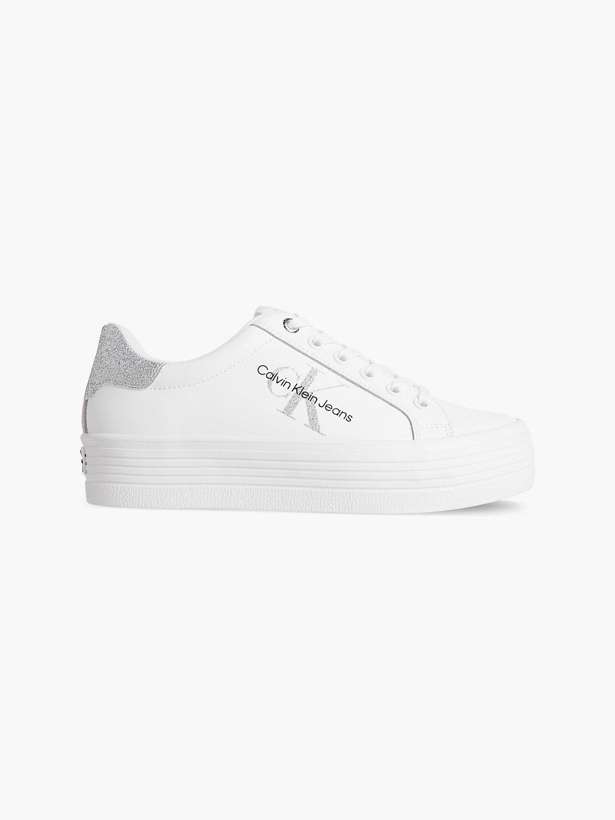 Calvin Klein Plateau-Sneakers aus Leder in Weiß | Lyst DE