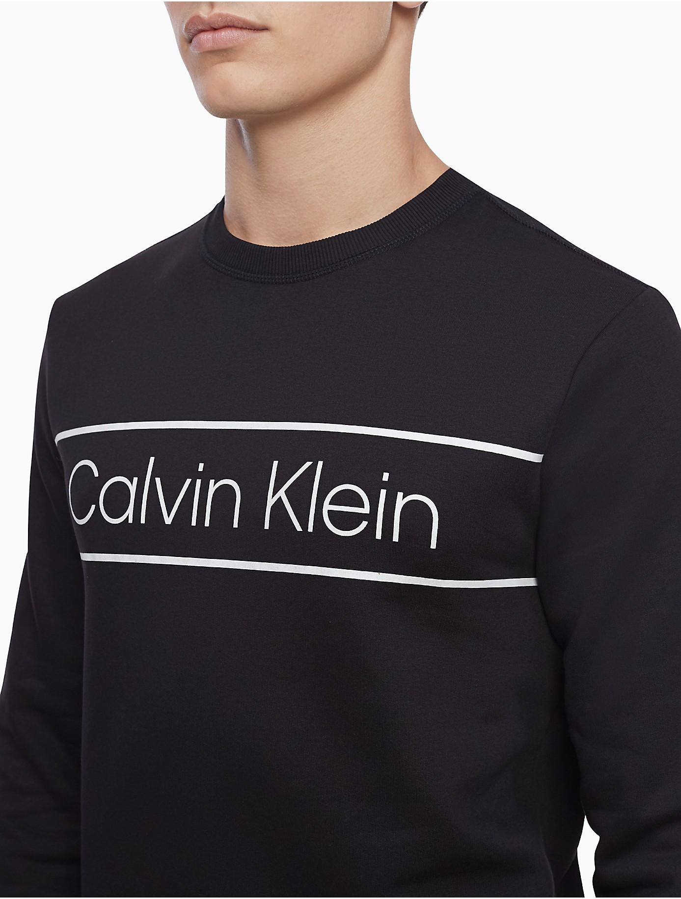 calvin klein sweatshirt with logo stripe
