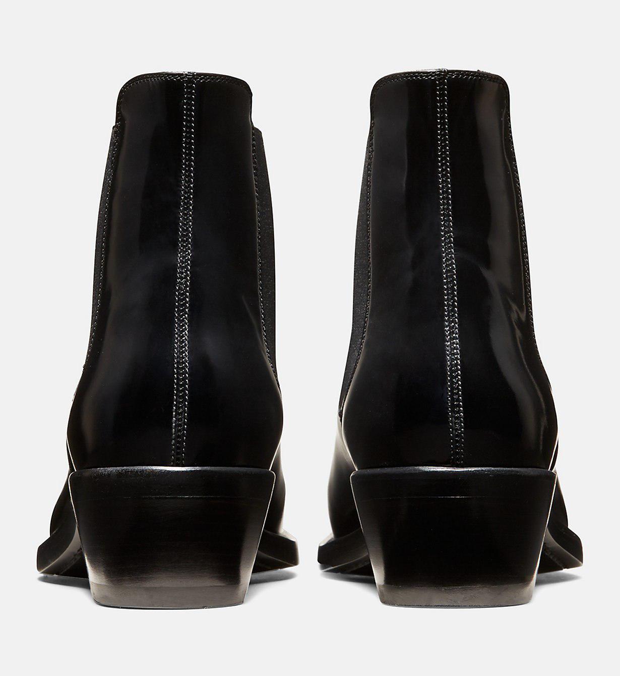 leather chelsea boots with 205 silver toe plate