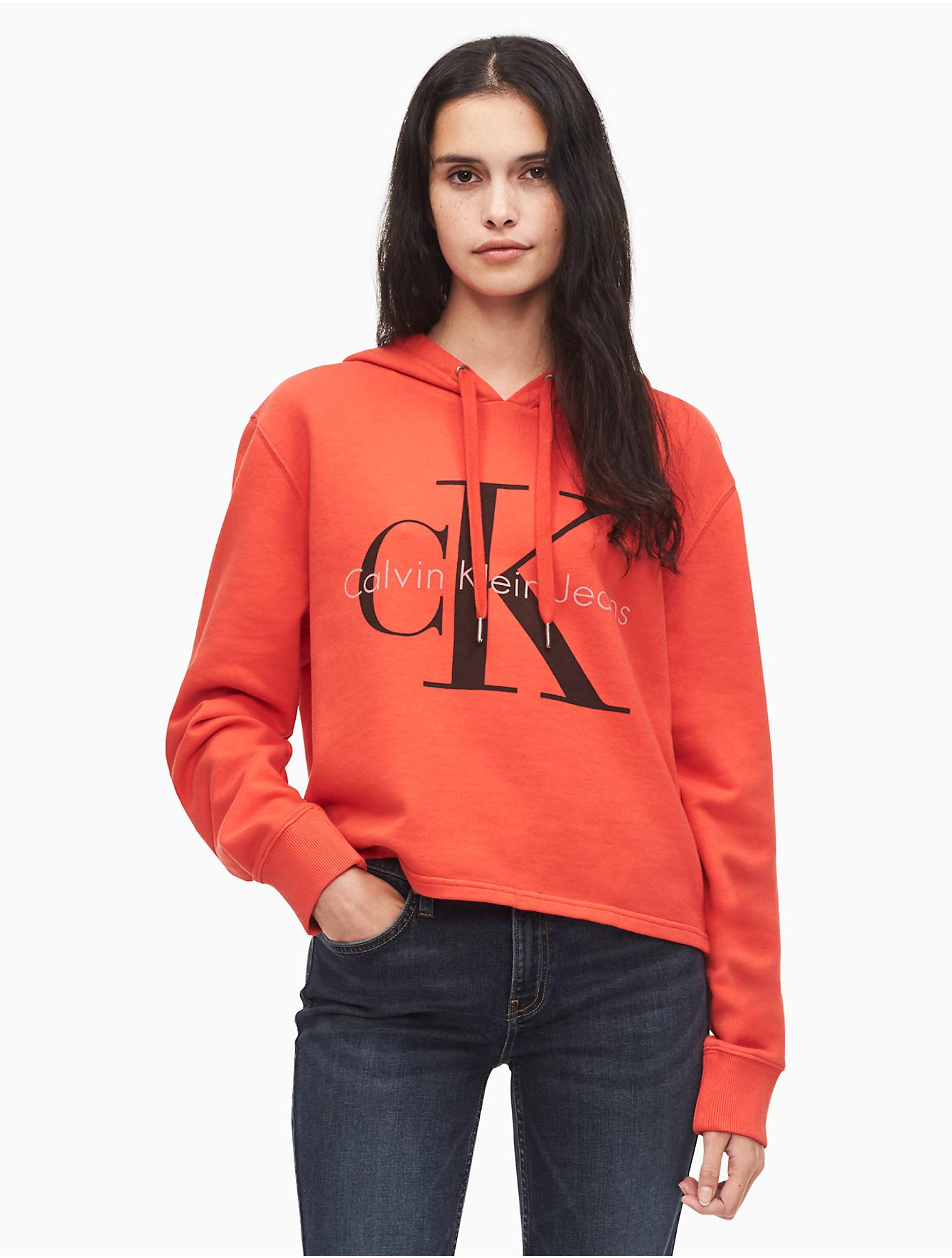 calvin klein sweatshirt orange