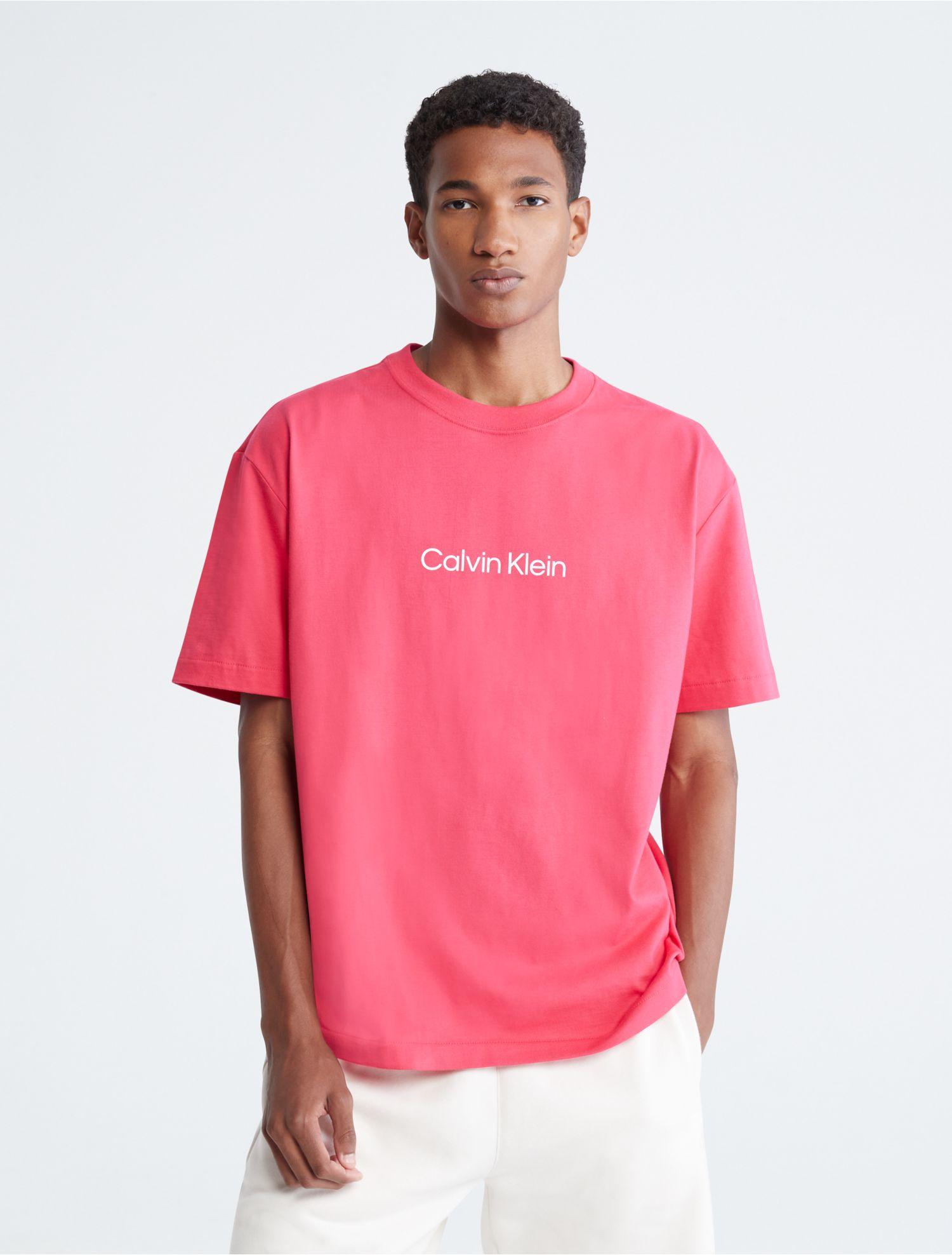Calvin Klein Relaxed Fit Standard Logo Crewneck T-shirt in Pink for Men