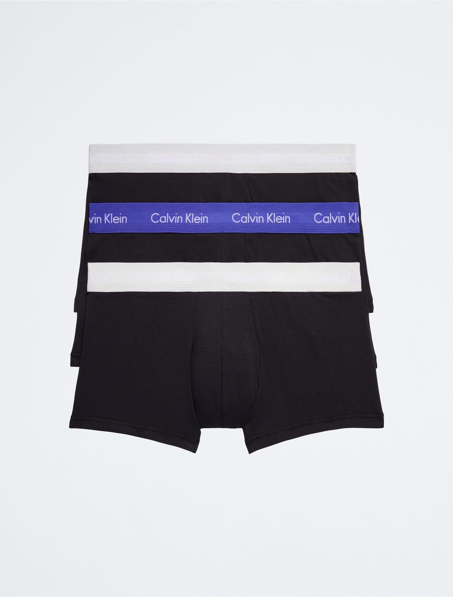 Calvin Klein Cotton Stretch 3-pack Low Rise Trunk in Blue for Men | Lyst