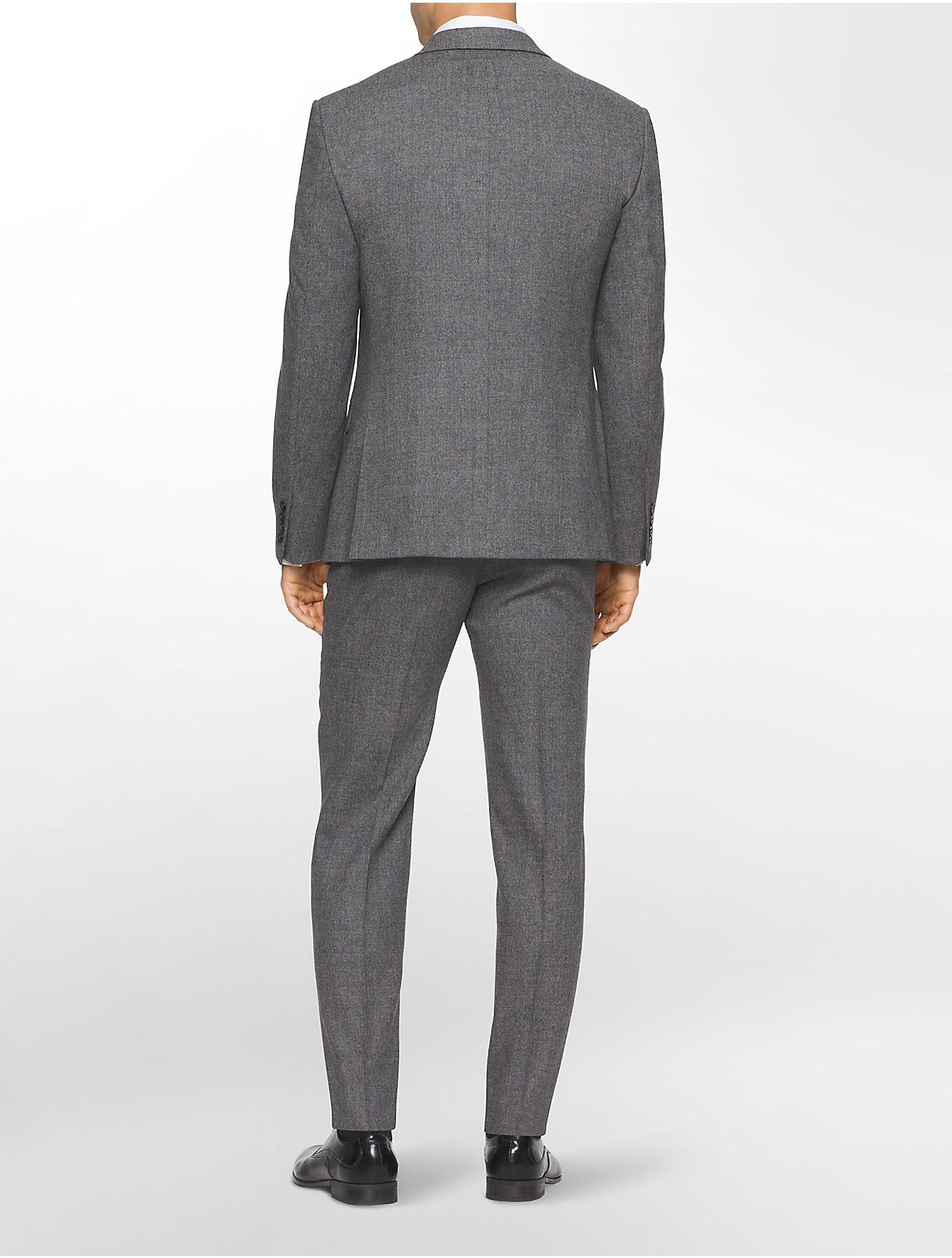 Calvin Klein Wool X Fit Ultra Slim Fit Donegal Suit Jacket in Grey (Gray)  for Men - Lyst