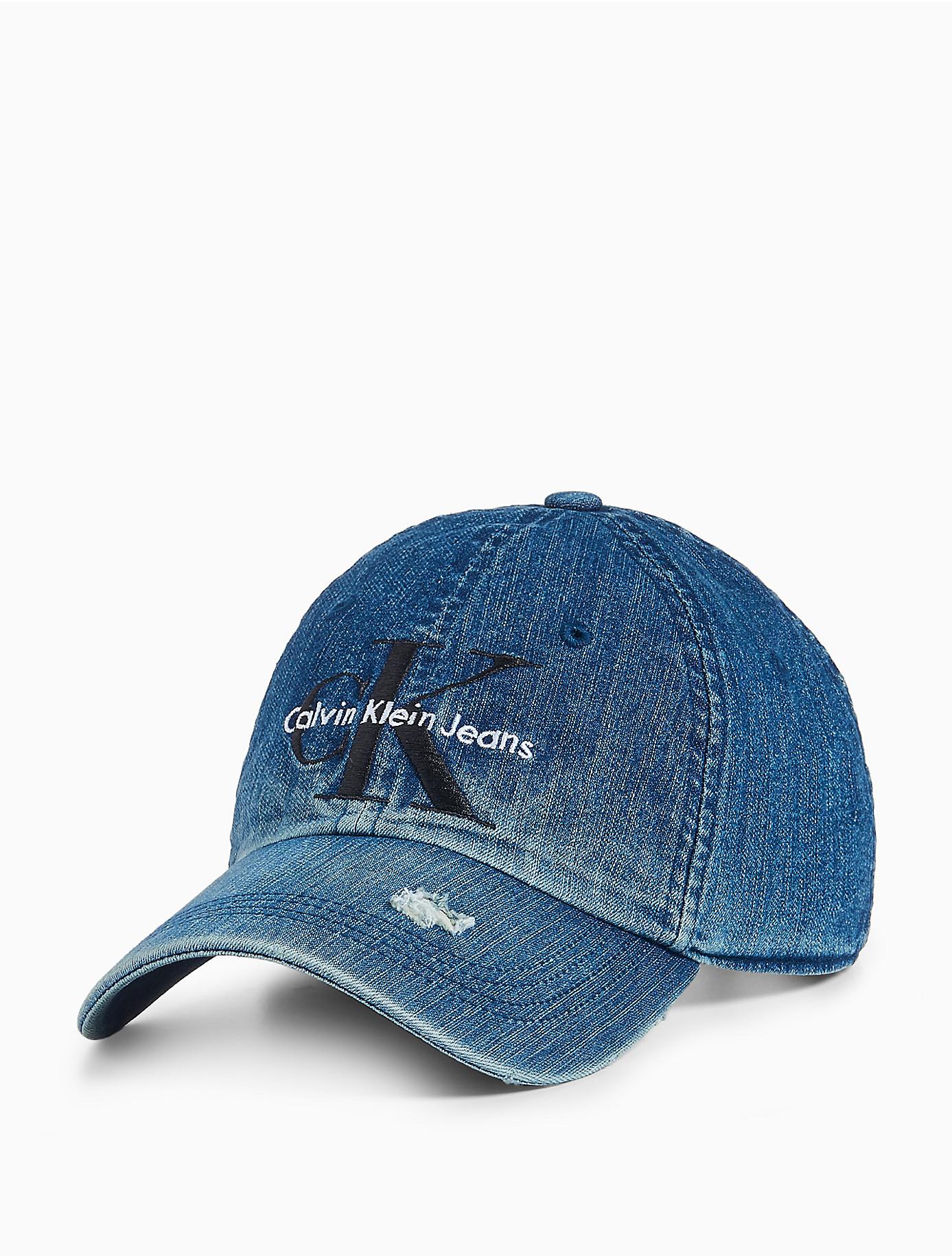 Recyclen account lint Calvin Klein Monogram Logo Destructed Denim Hat in Blue for Men | Lyst