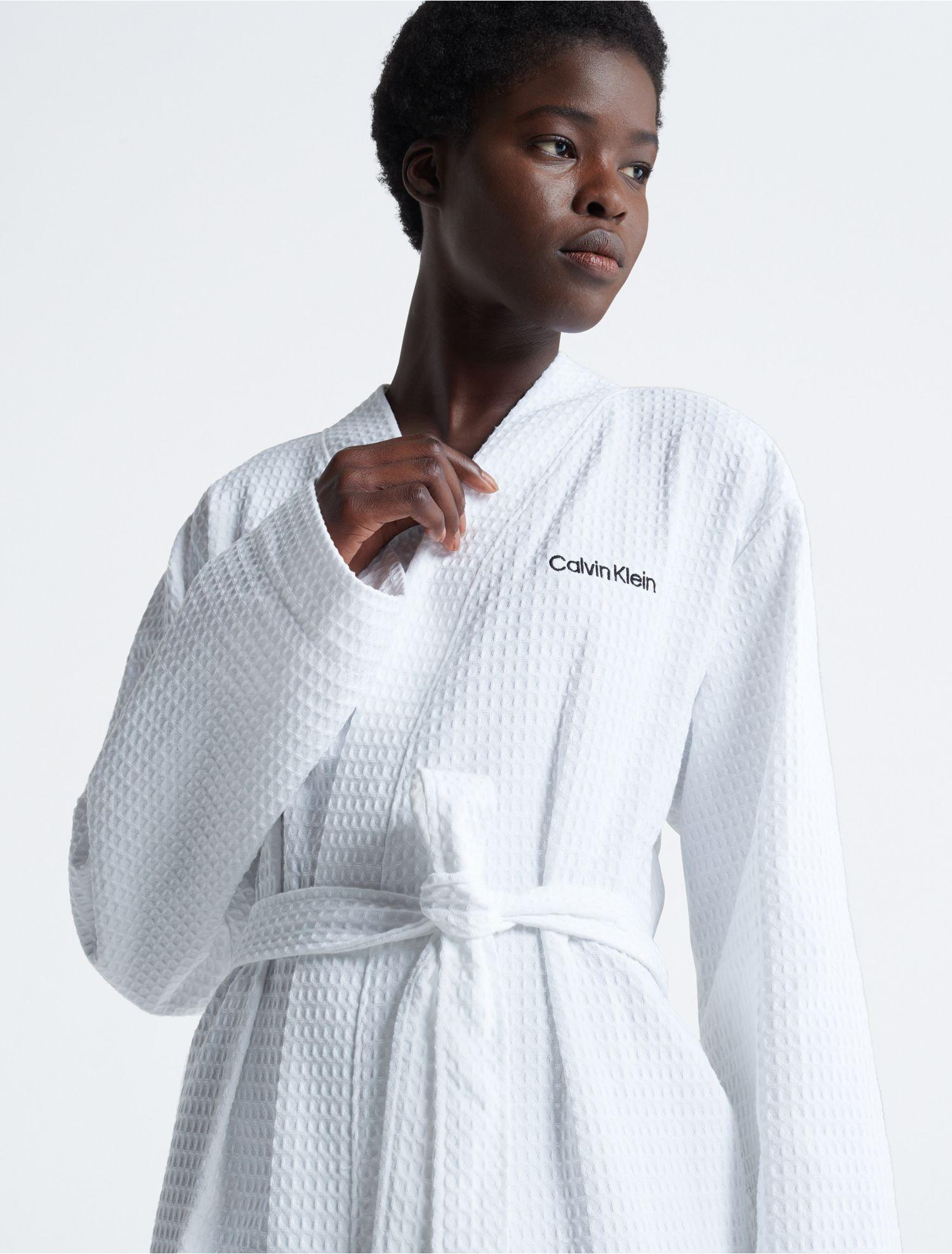 Calvin Klein Waffle Robe in White | Lyst