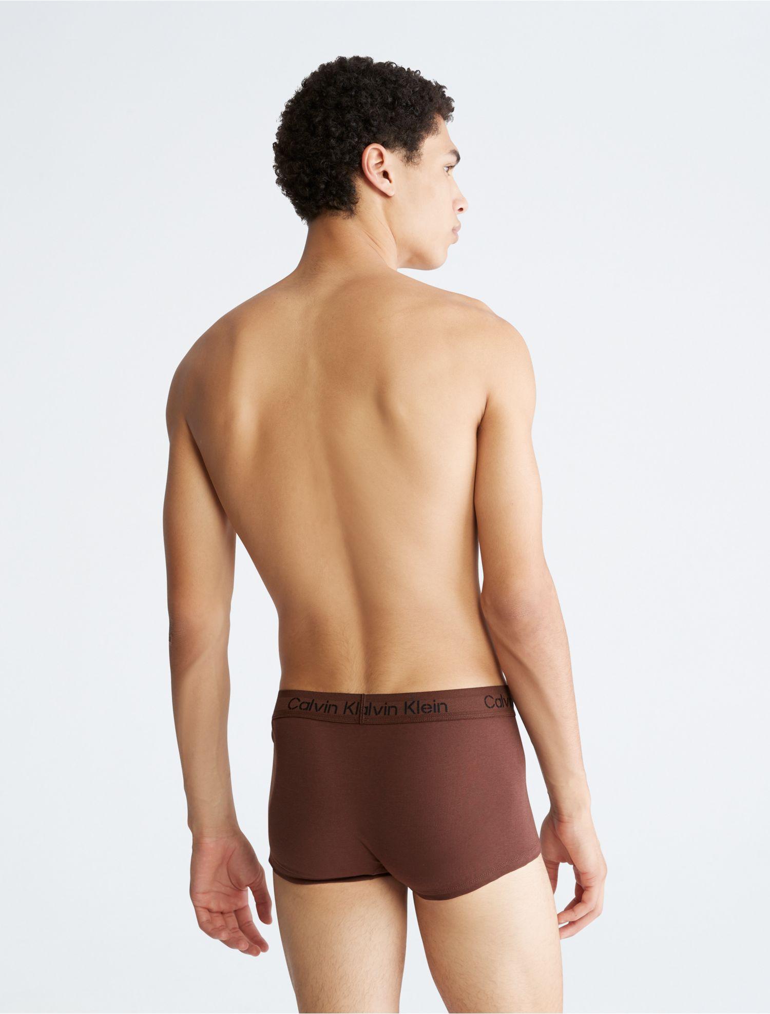 Calvin Klein Athletic Cotton Trunk in Brown for Men
