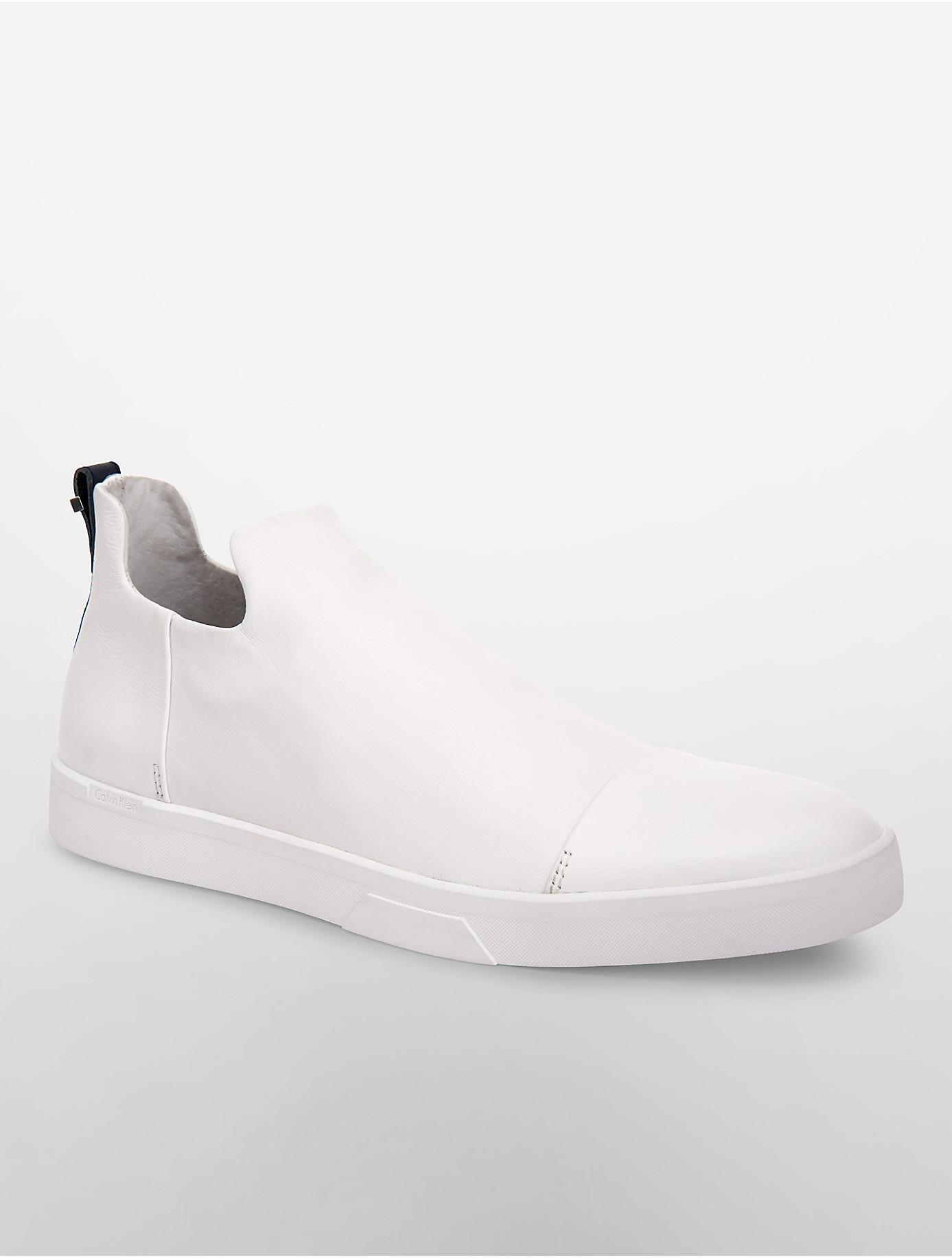 Calvin Klein Leather Innes Slip-on High Top Sneaker in White for Men - Lyst