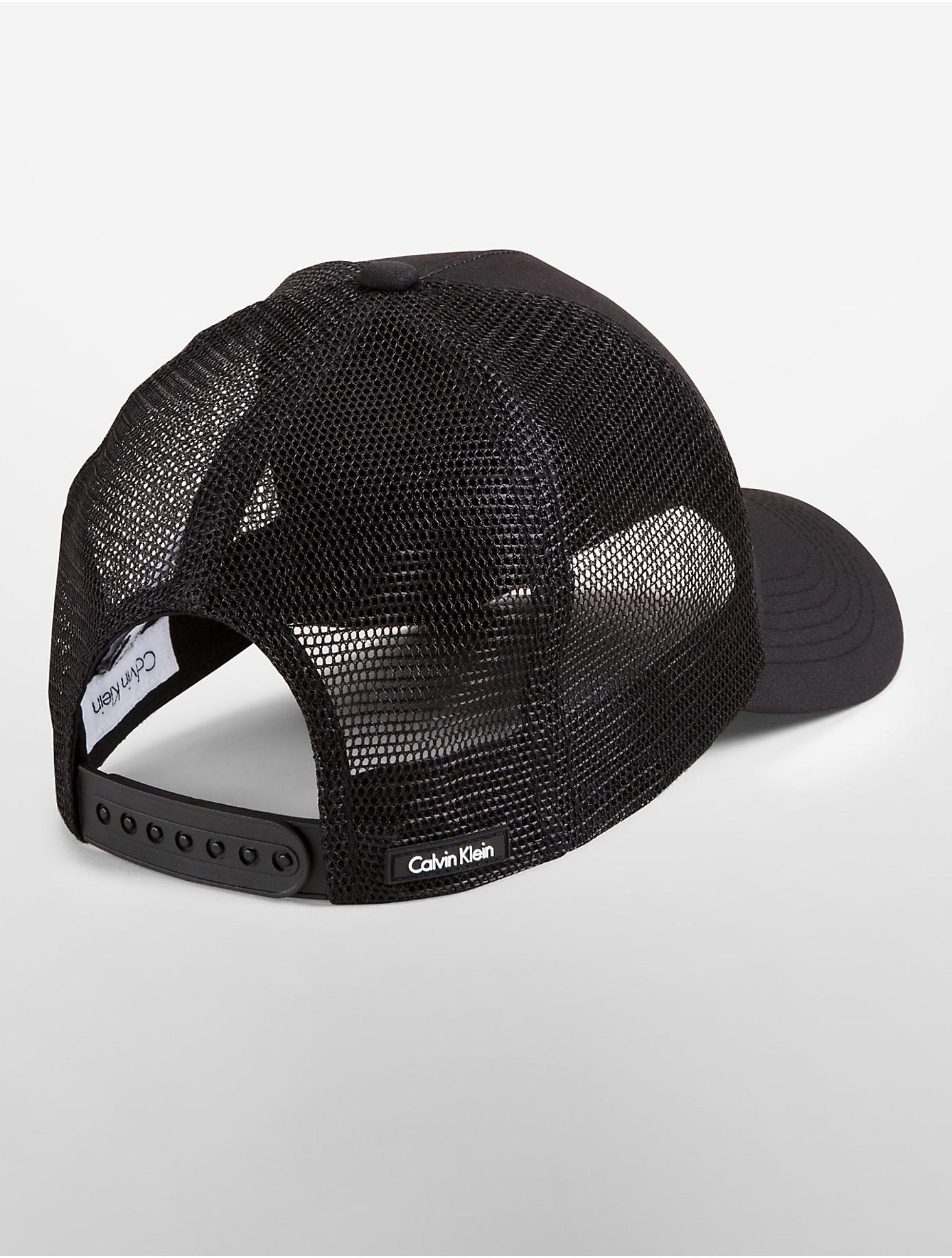Calvin Klein Shutter Logo Trucker Cap in Black for Men | Lyst