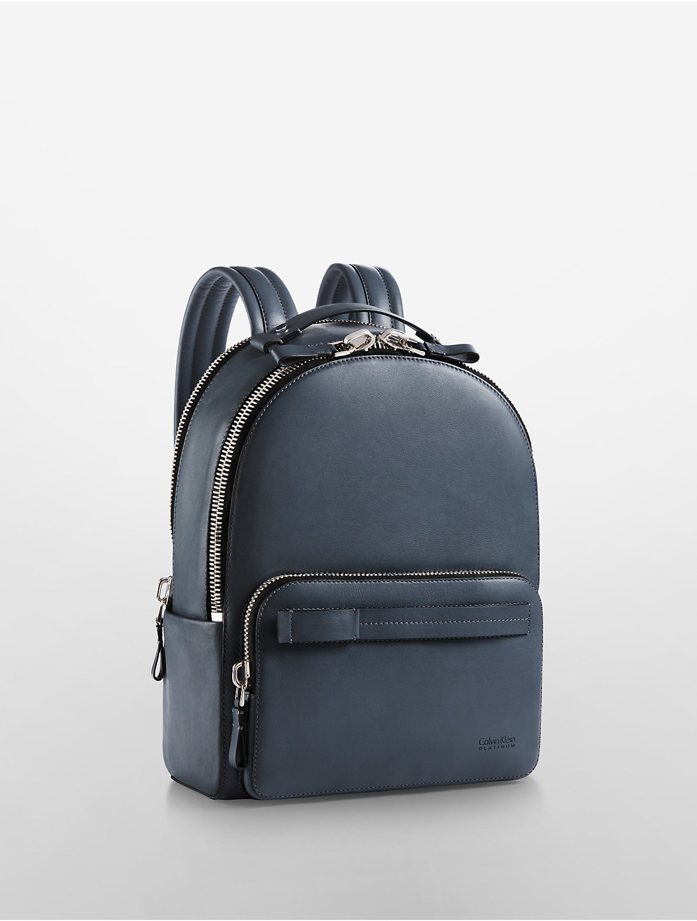 Calvin Klein Leather Platinum Platinum Engineered Casual Medium Backpack in  Blue for Men | Lyst