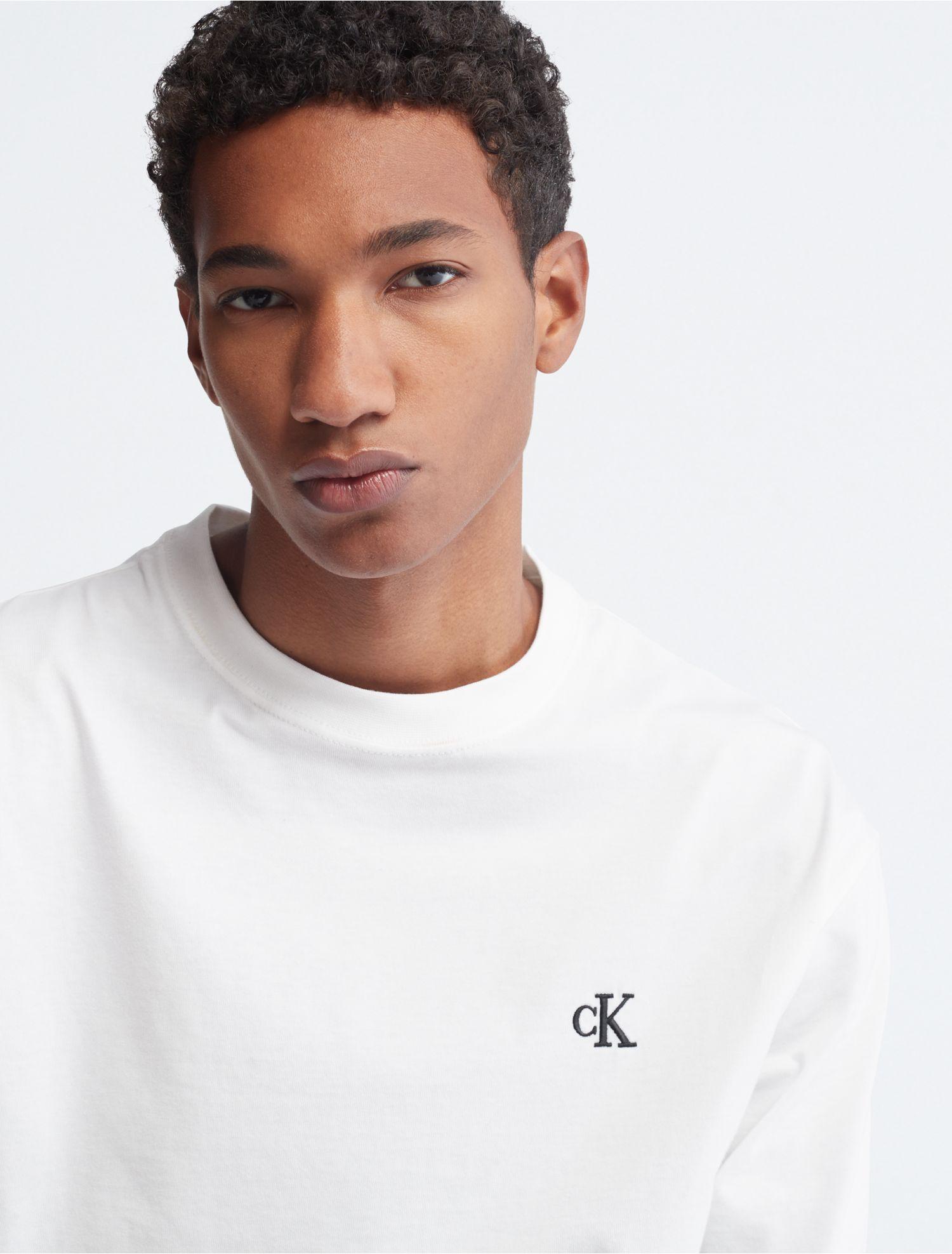 Calvin Klein Relaxed Fit Archive Logo Crewneck T-shirt in White for Men |  Lyst