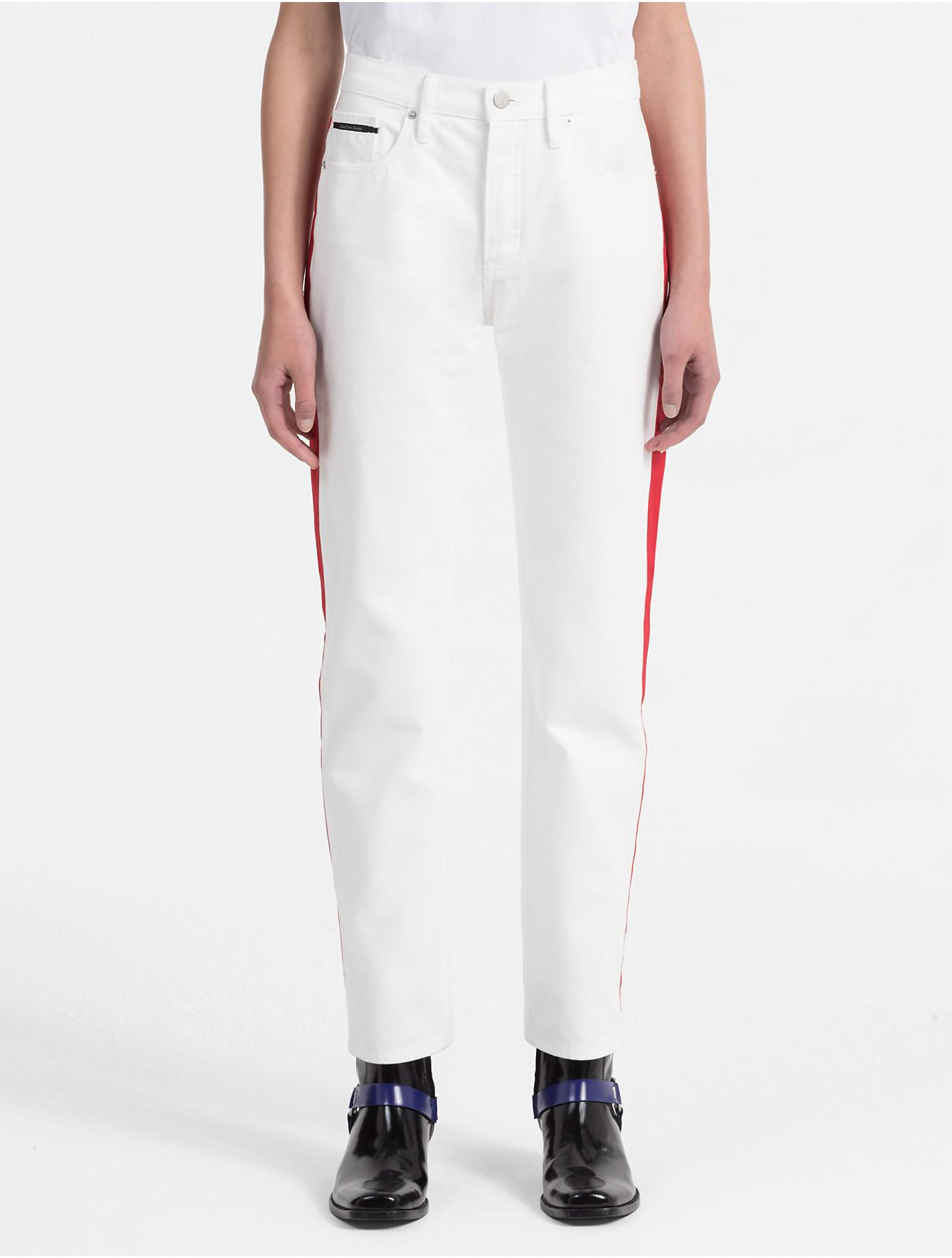 calvin klein jeans with red stripe